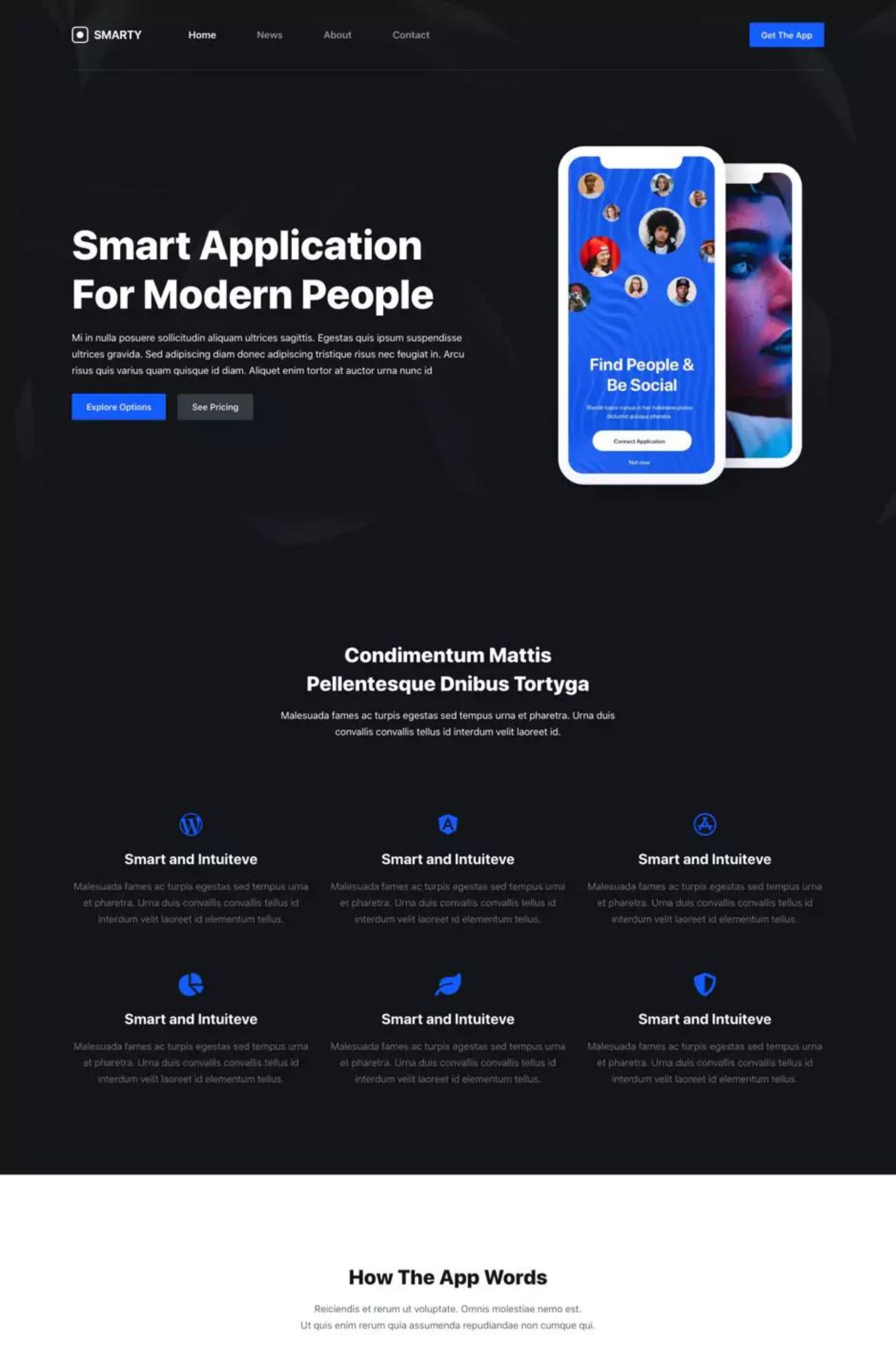 App Landing Page WordPress Elementor Template