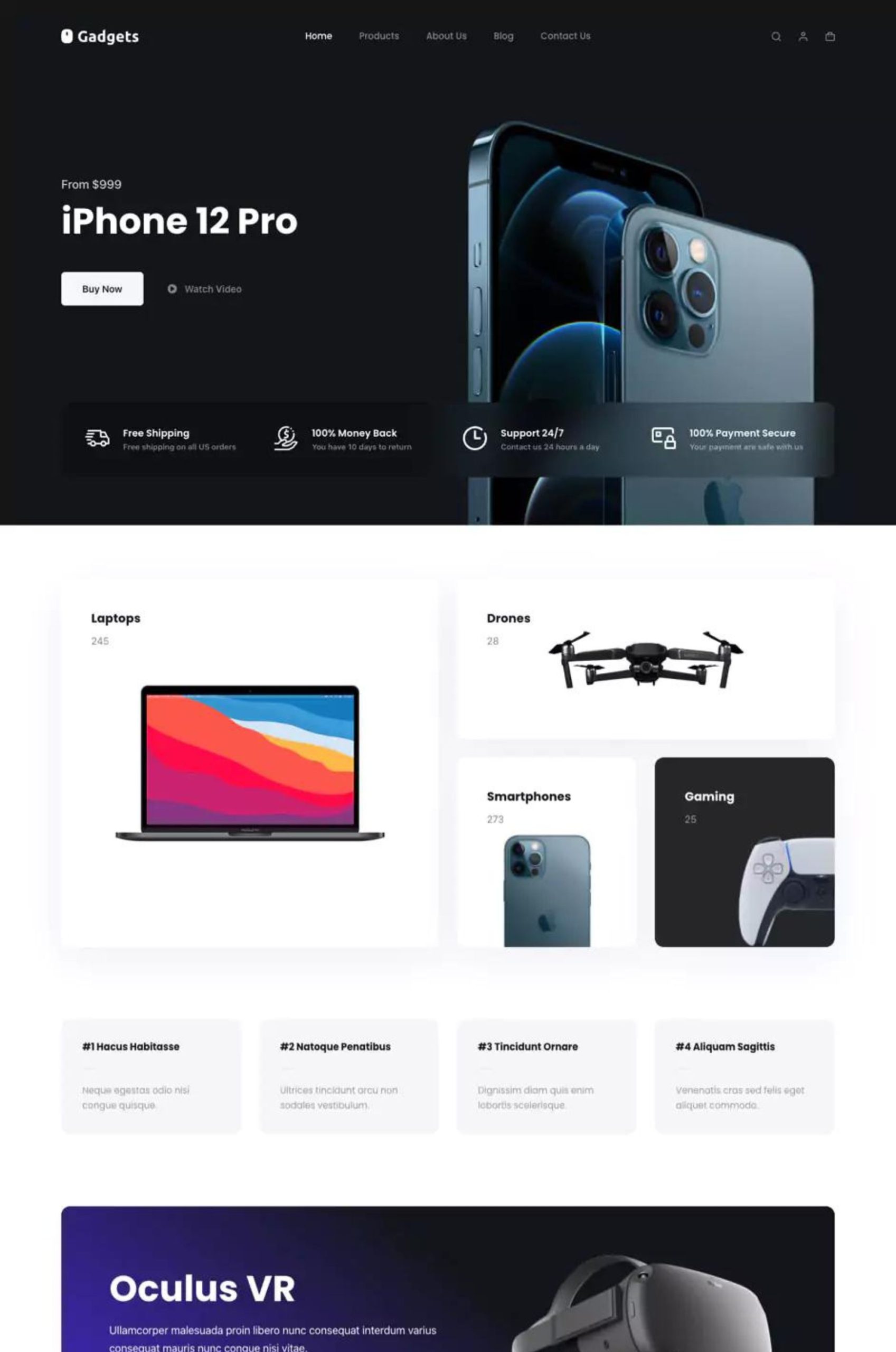 Gadgets E-commerce WordPress Elementor Template