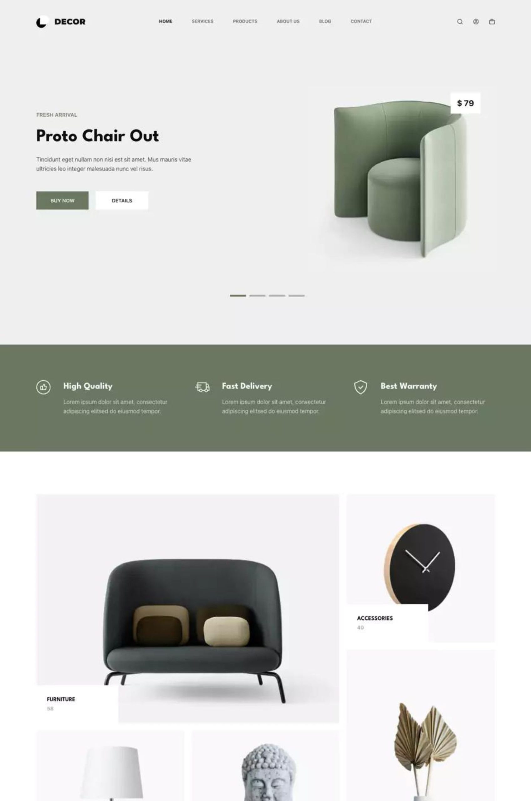 Home Decor WordPress Elementor Template