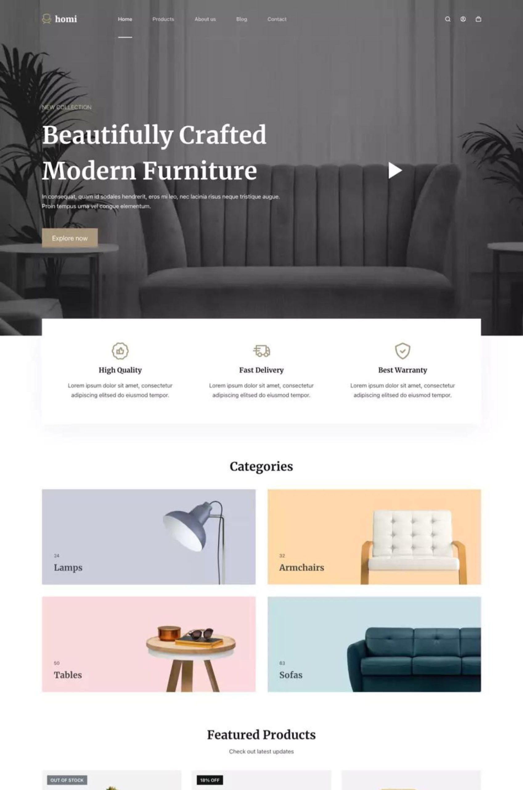 Homi E-commerce Elementor Template