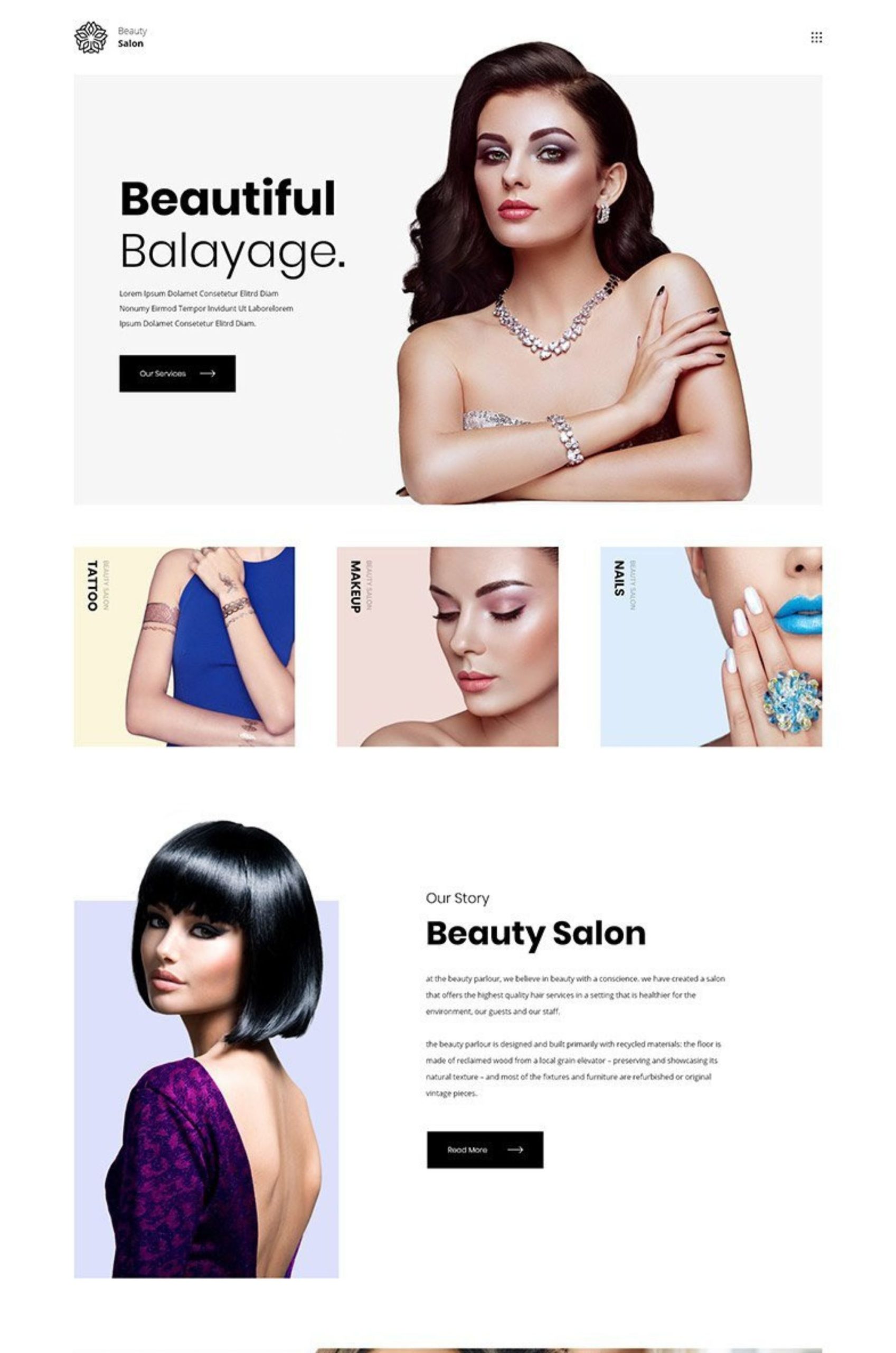 Beauty Salon WordPress Elementor Template