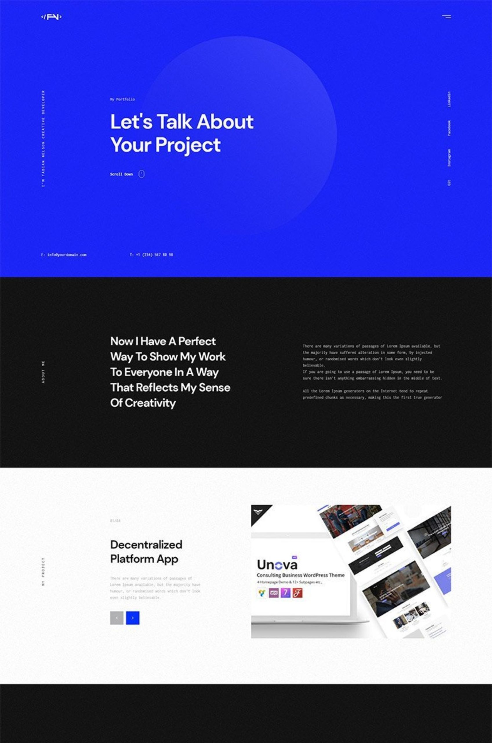 Developer Portfolio WordPress Elementor Website Template