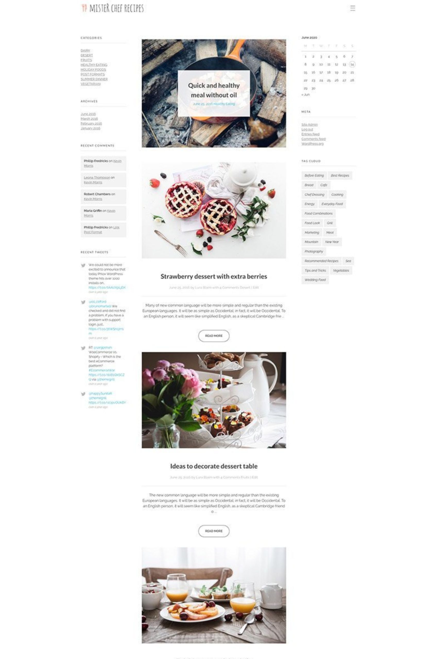 Food Blog Elementor Website Template