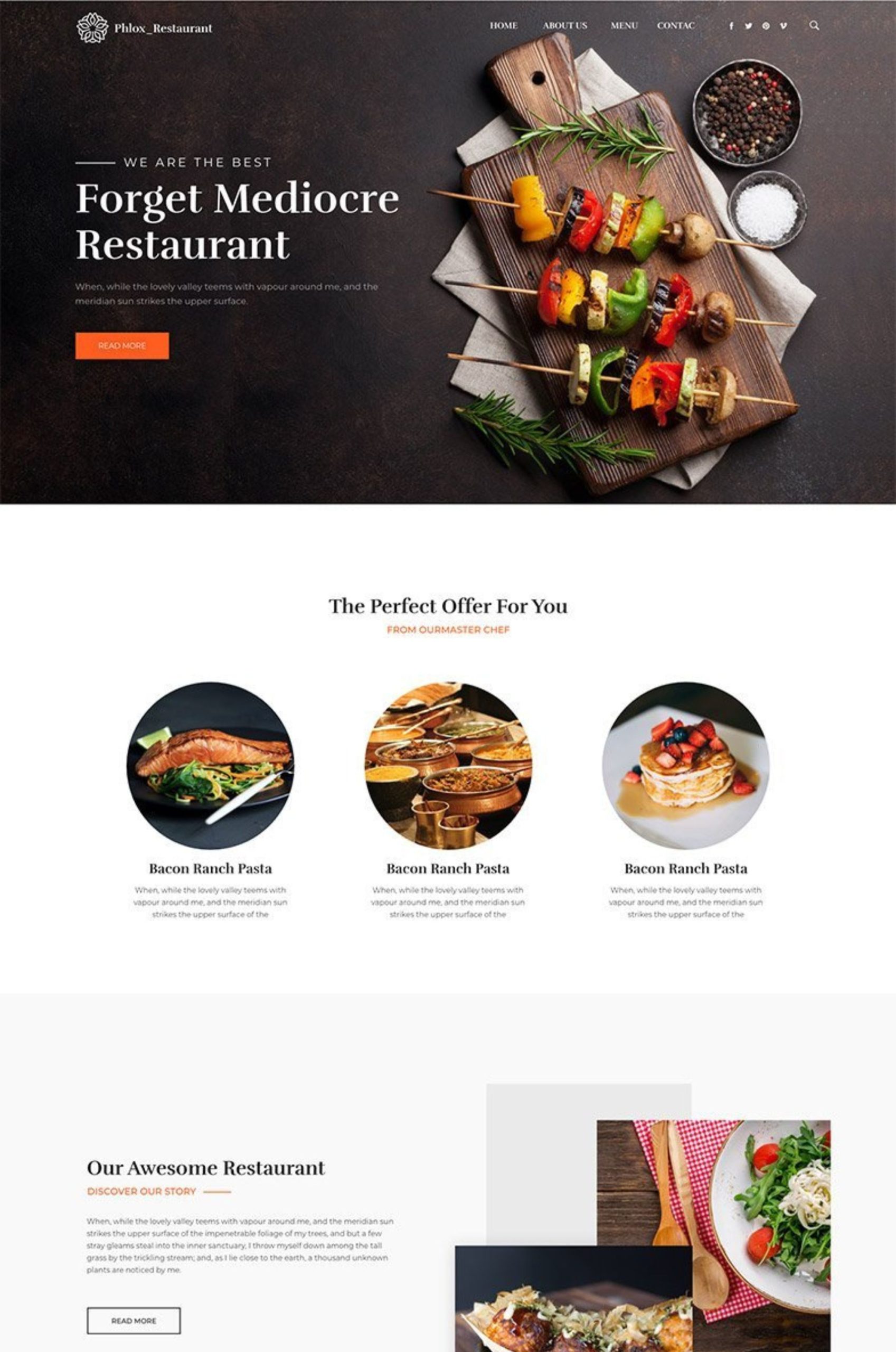 Restaurant Elementor website Template