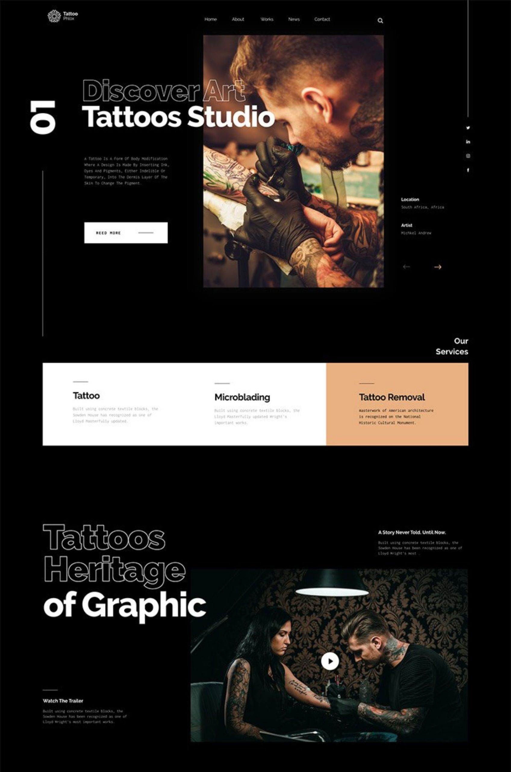 Tattoo Elementor Website Template