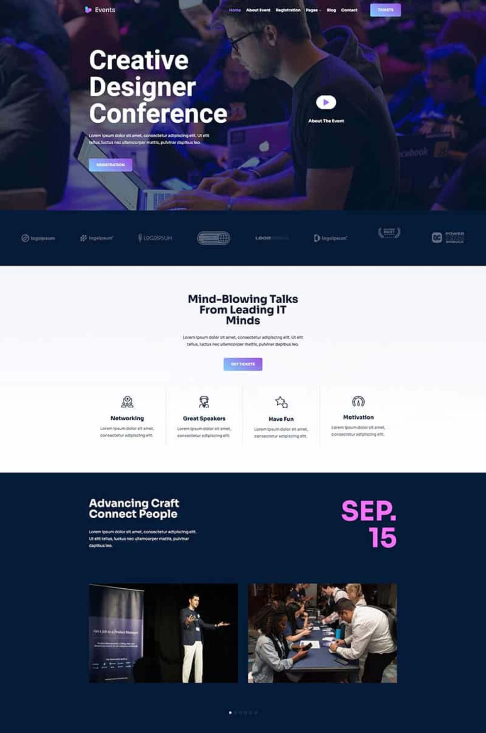 Events WordPress Gutenberg Template