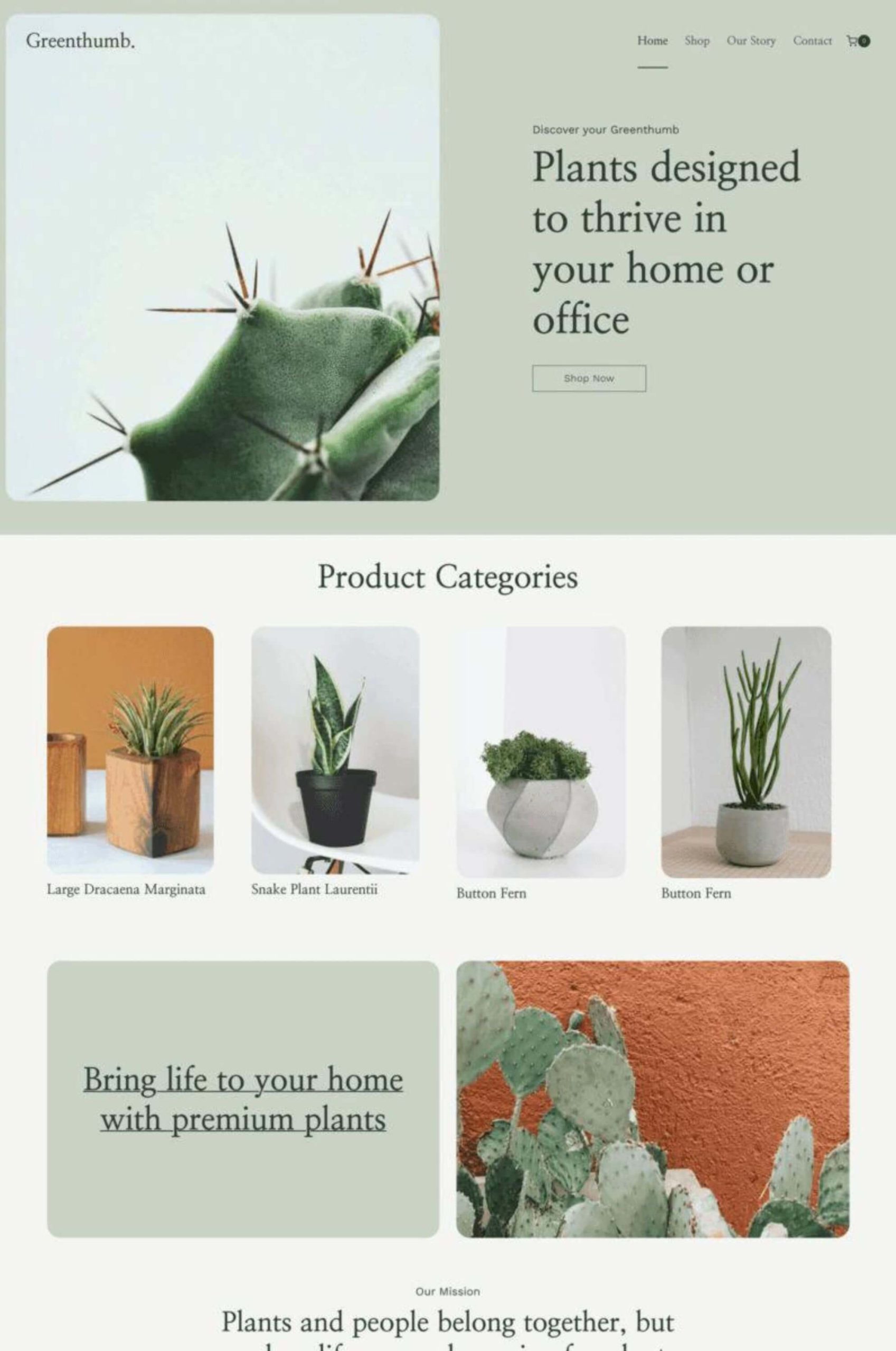 Plants Selling E-Commerce WordPress Gutenberg Template