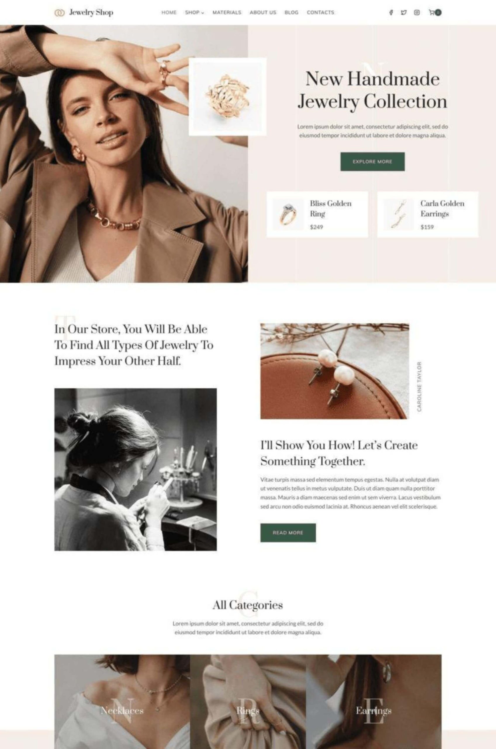 Jewelry Shop Gutenberg Website Template