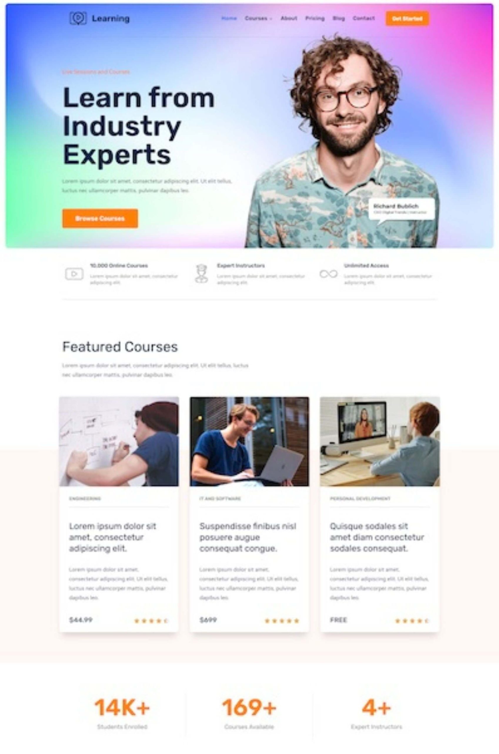 Online Course Elementor Website Template