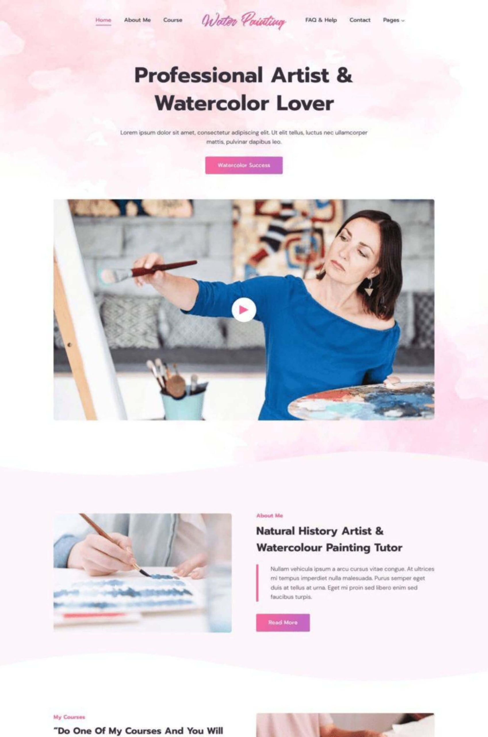 Painting Course Gutenberg Website Template