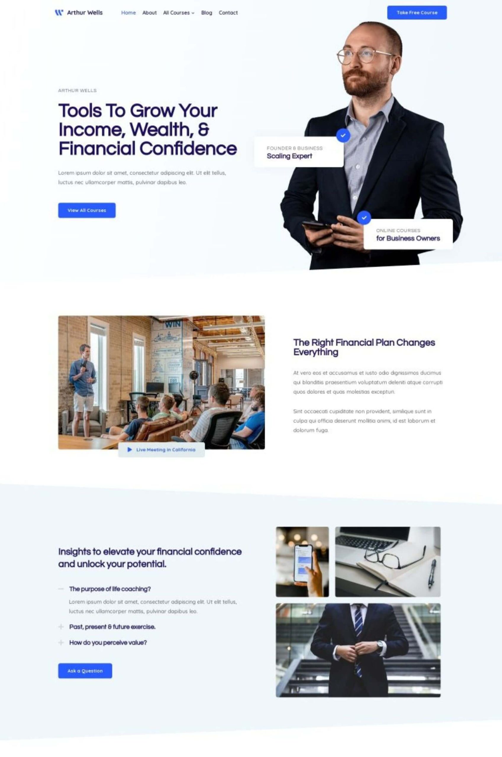 Finance Online Course Elementor Website Template