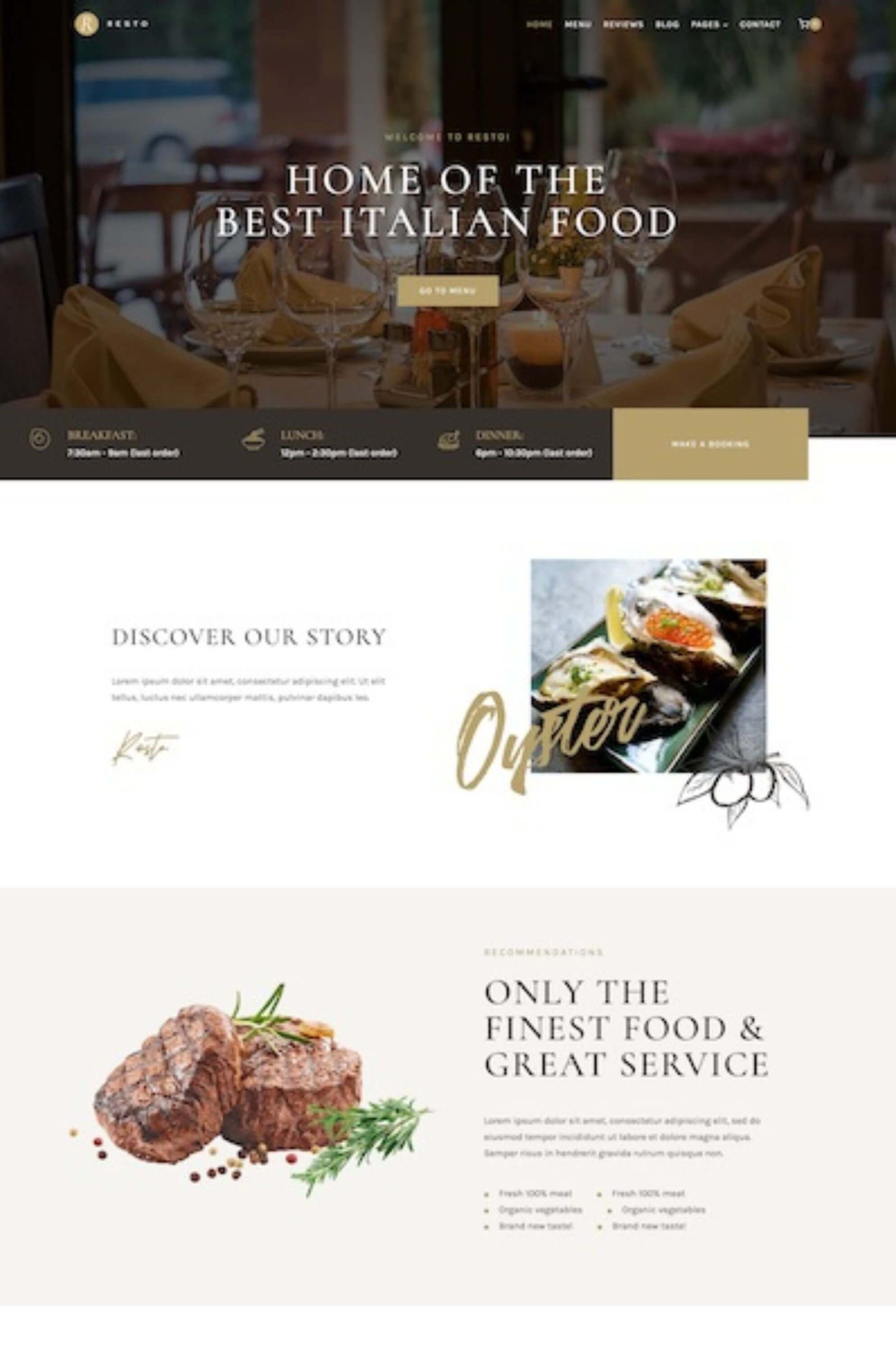 Resto Food Elementor Website Template