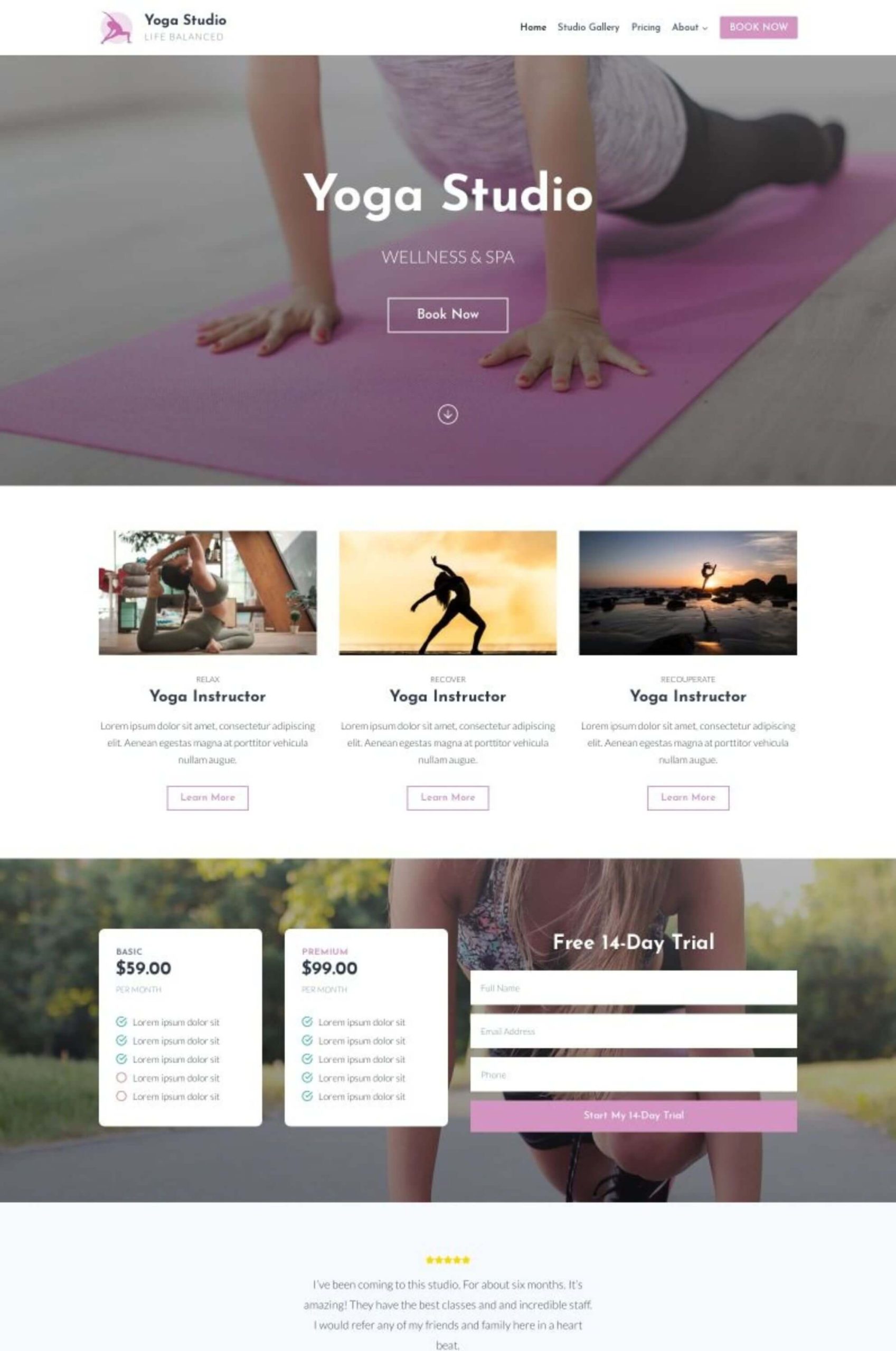 Yoga Studio Elementor Website Template