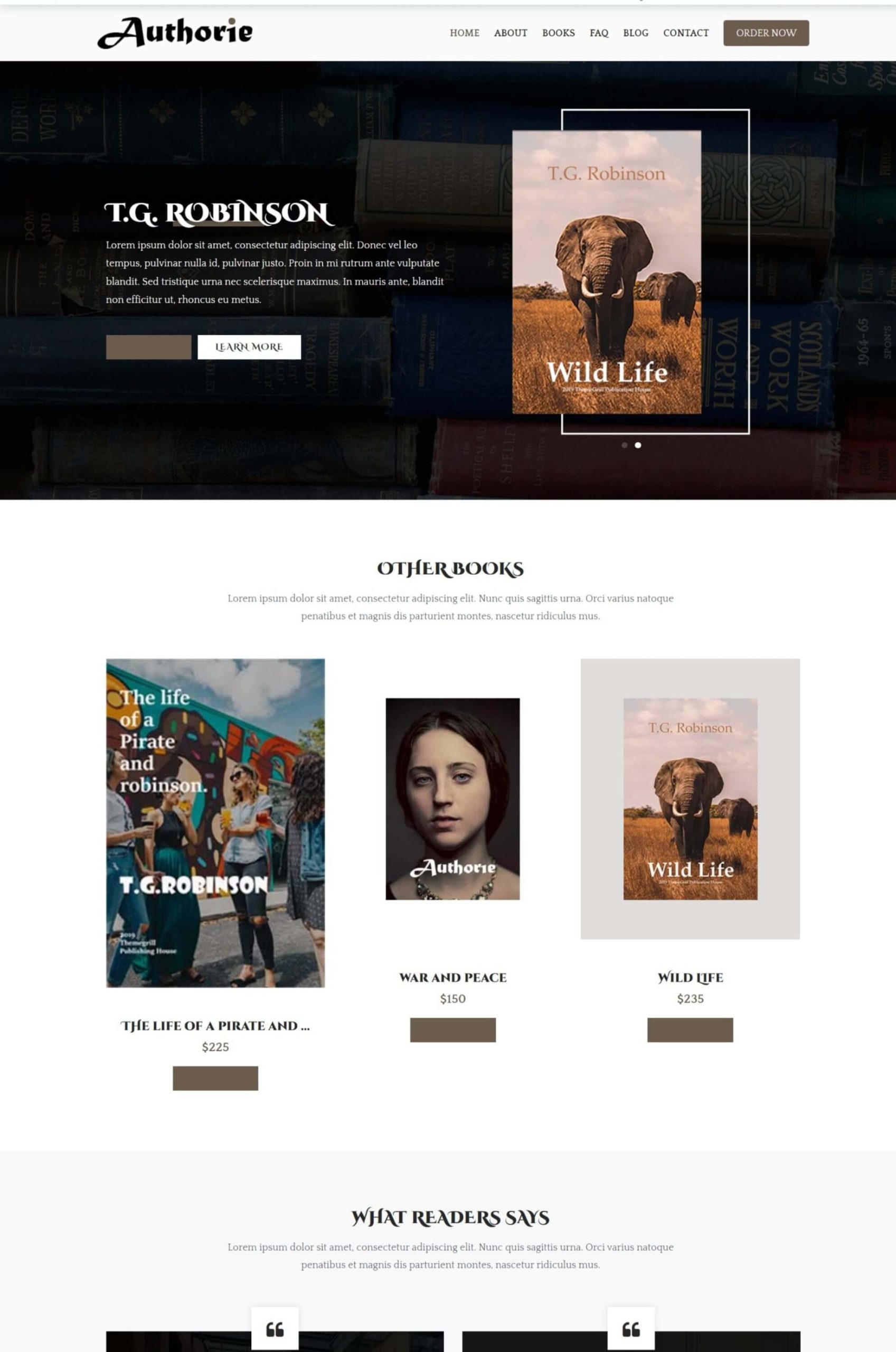 Book Author WordPress Elementor Template