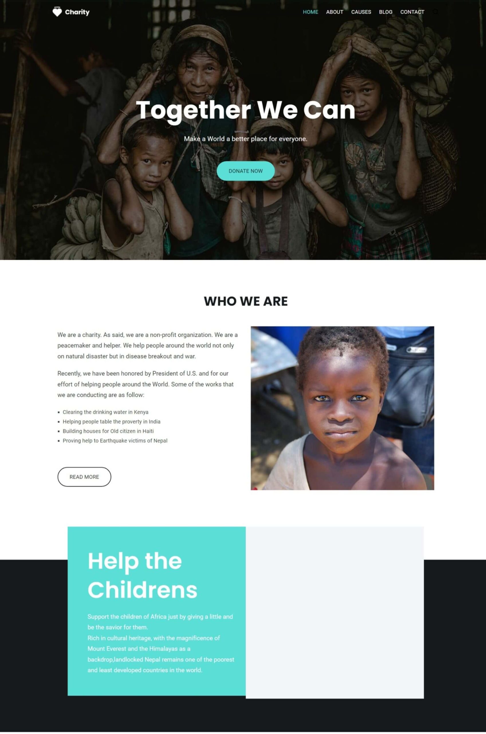 Charity WordPress Gutenberg Template