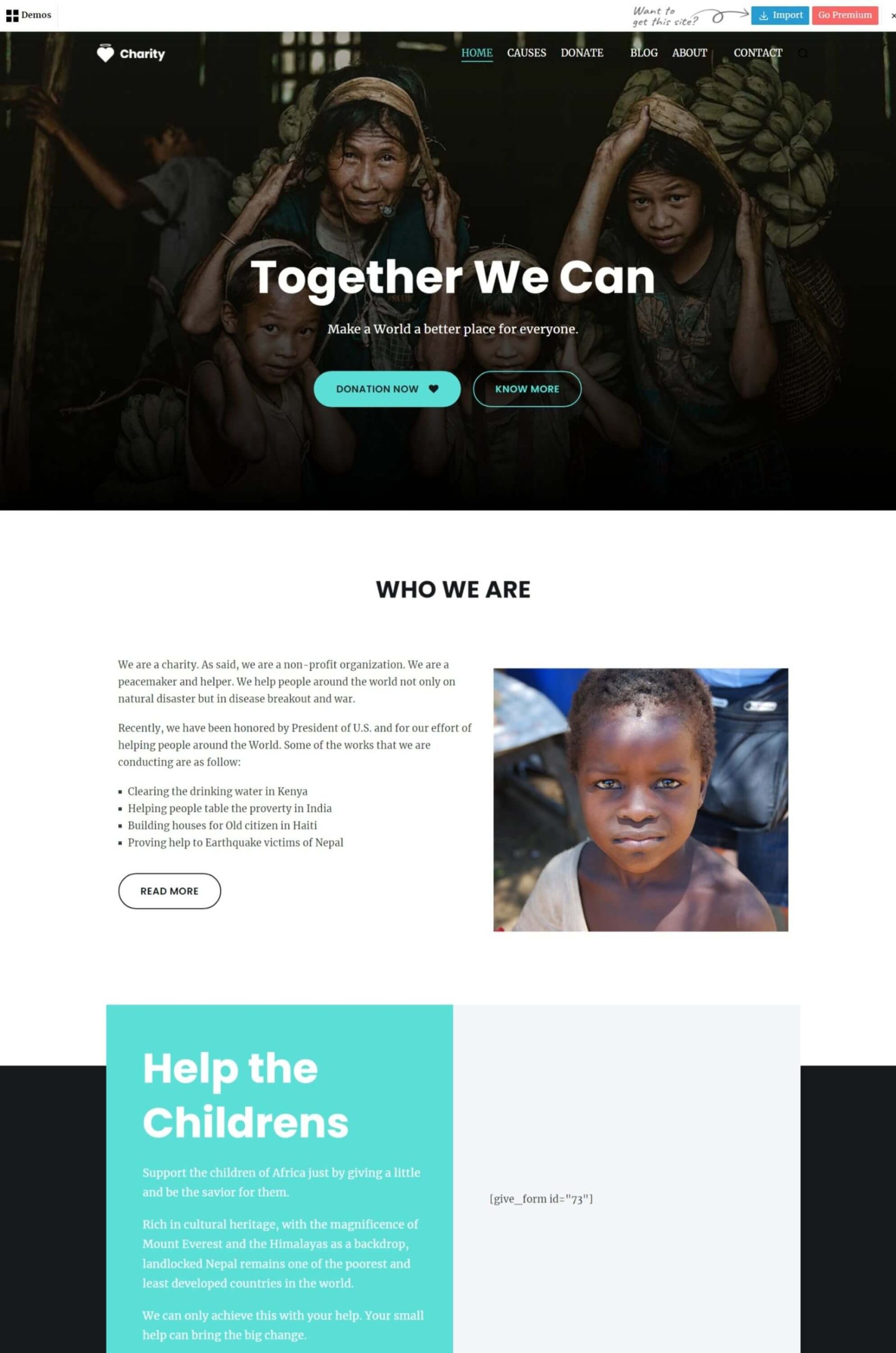 Charity WordPress Elementor Template