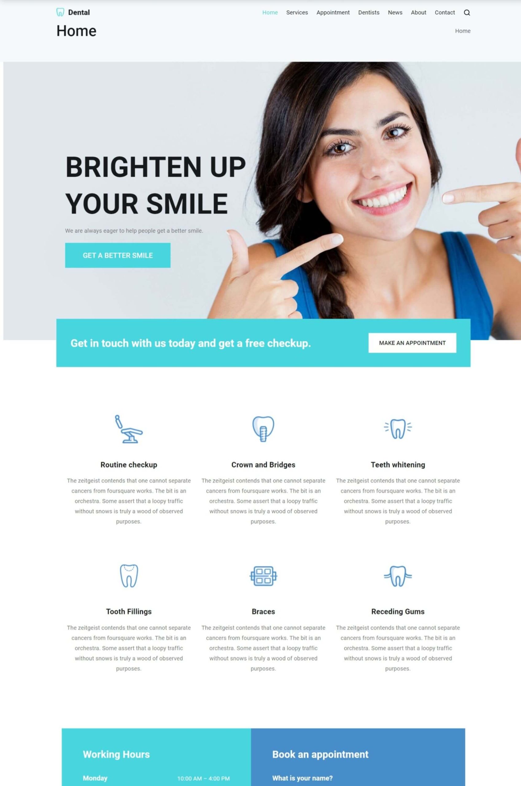 Dental WordPress Elementor Template