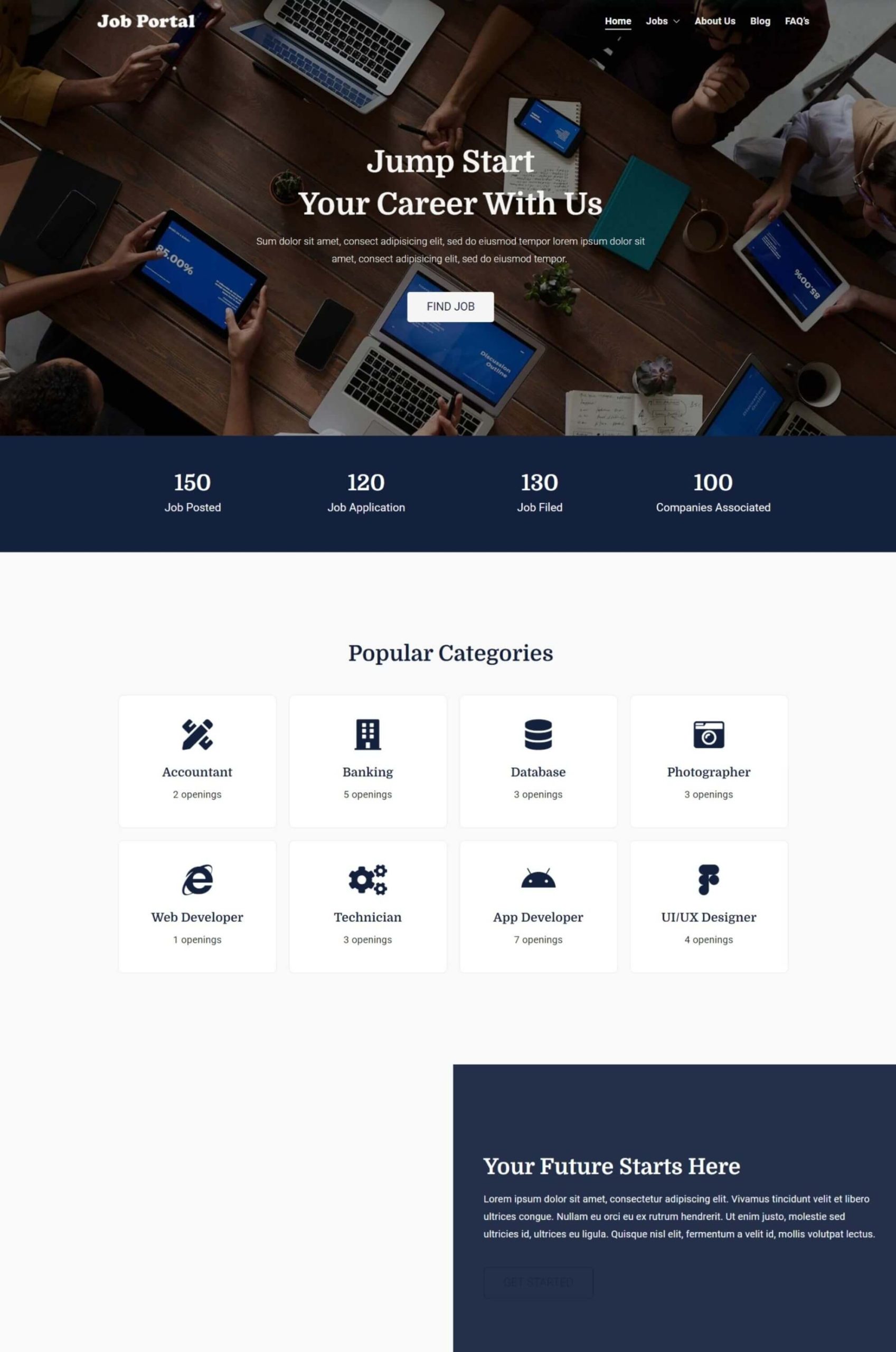 Job Portal WordPress Elementor Website Template