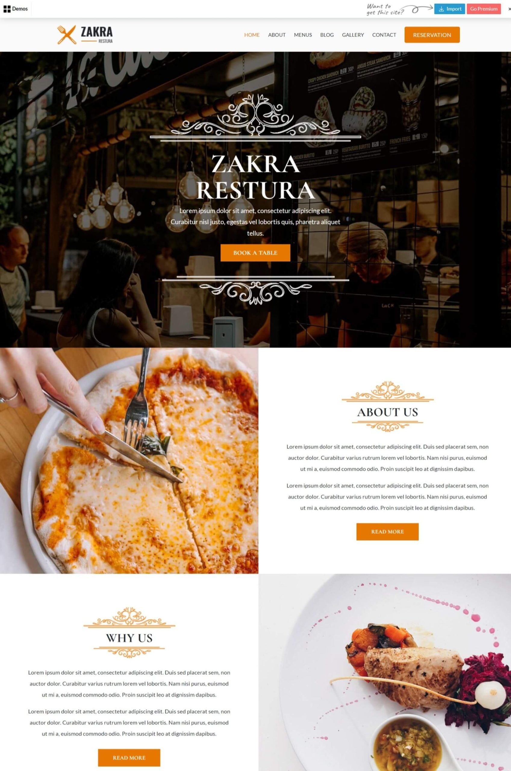 Restaurant Elementor Website Template