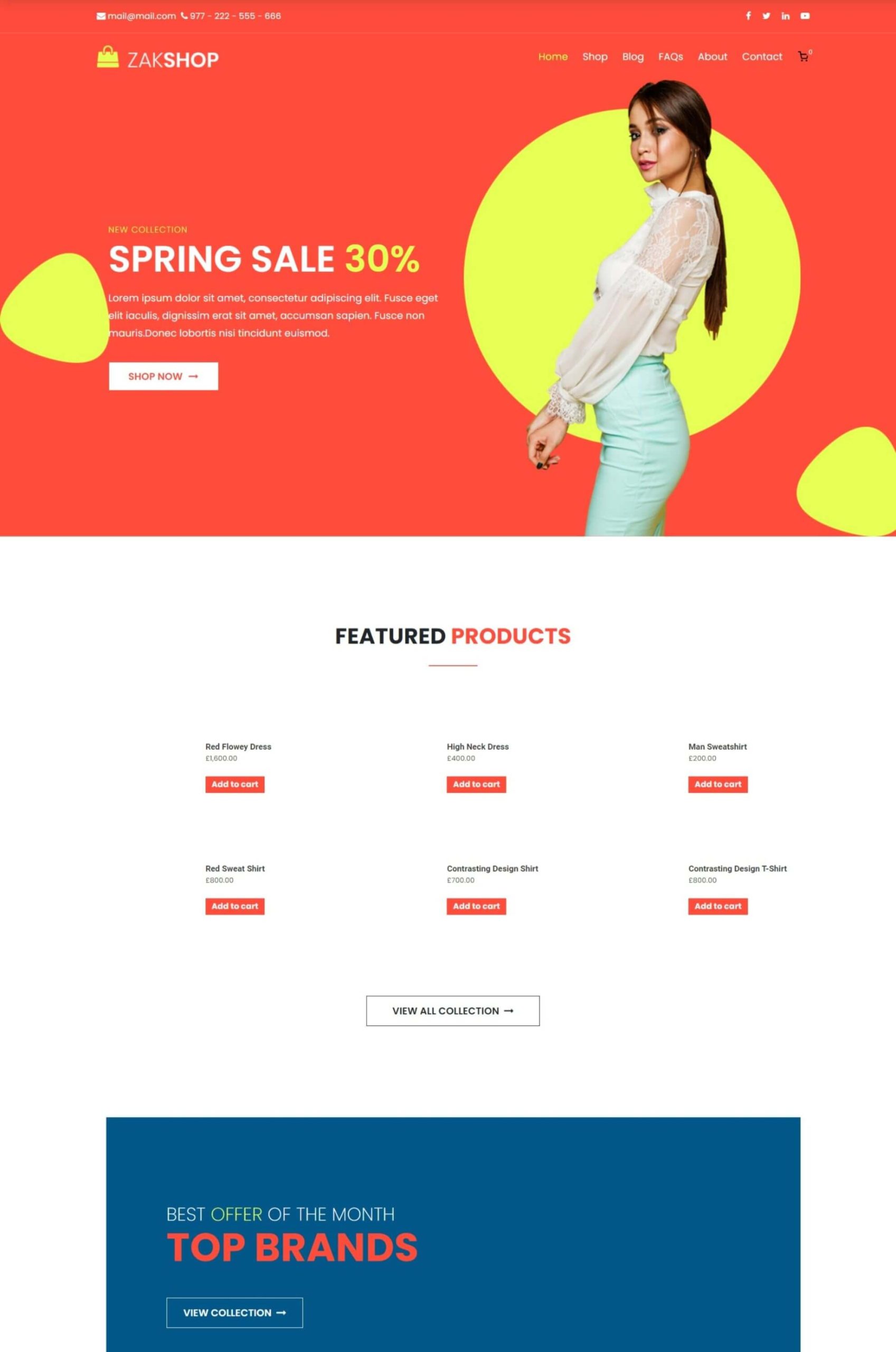 E-Commerce Shop Elementor Website Template