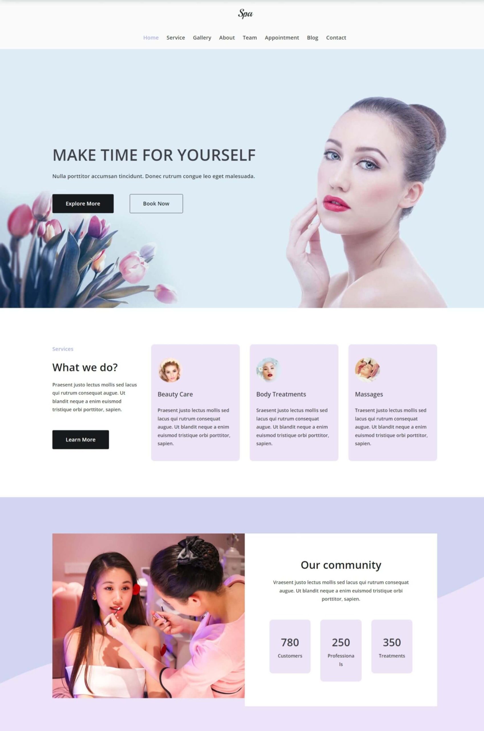 Beauty & Spa Gutenberg Website Template