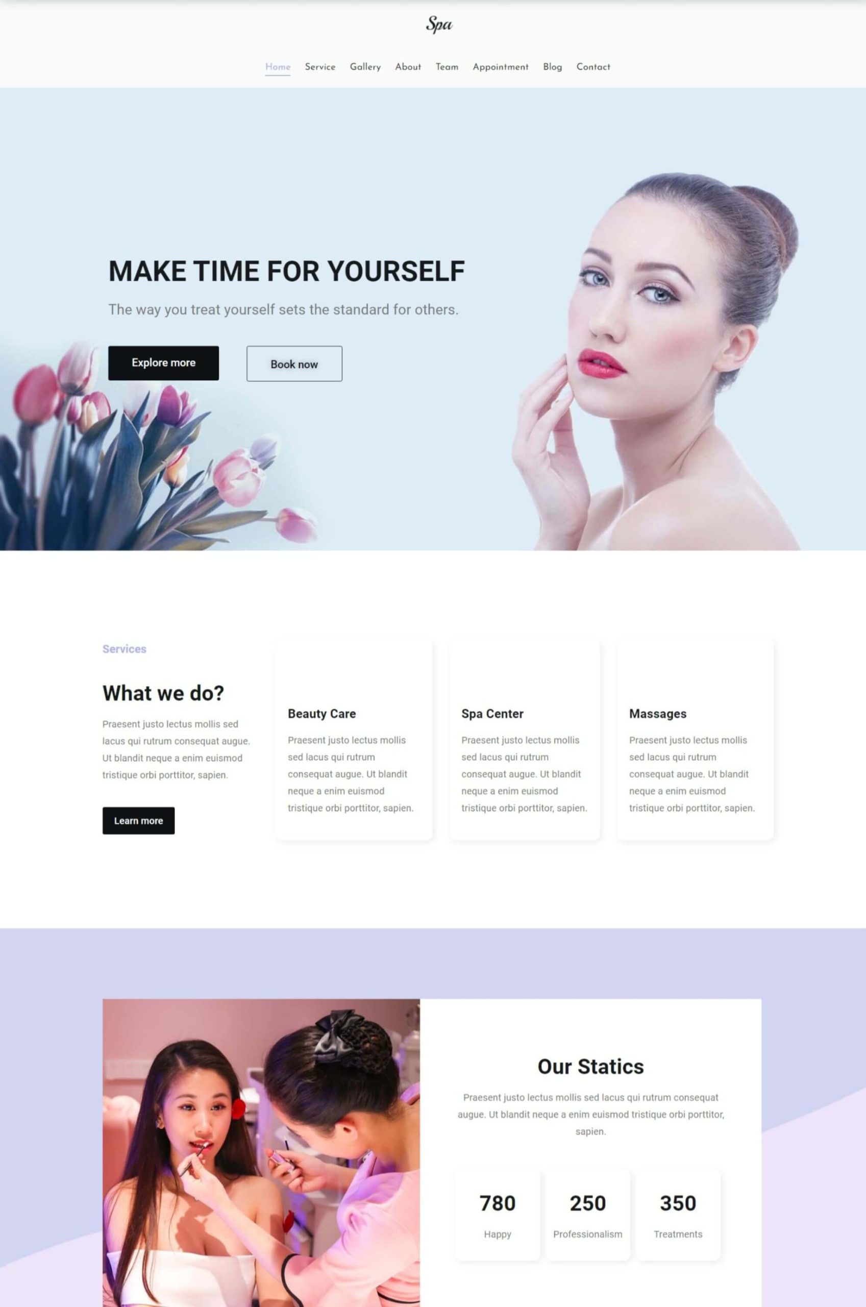 Spa & Beauty Care Elementor Website Template