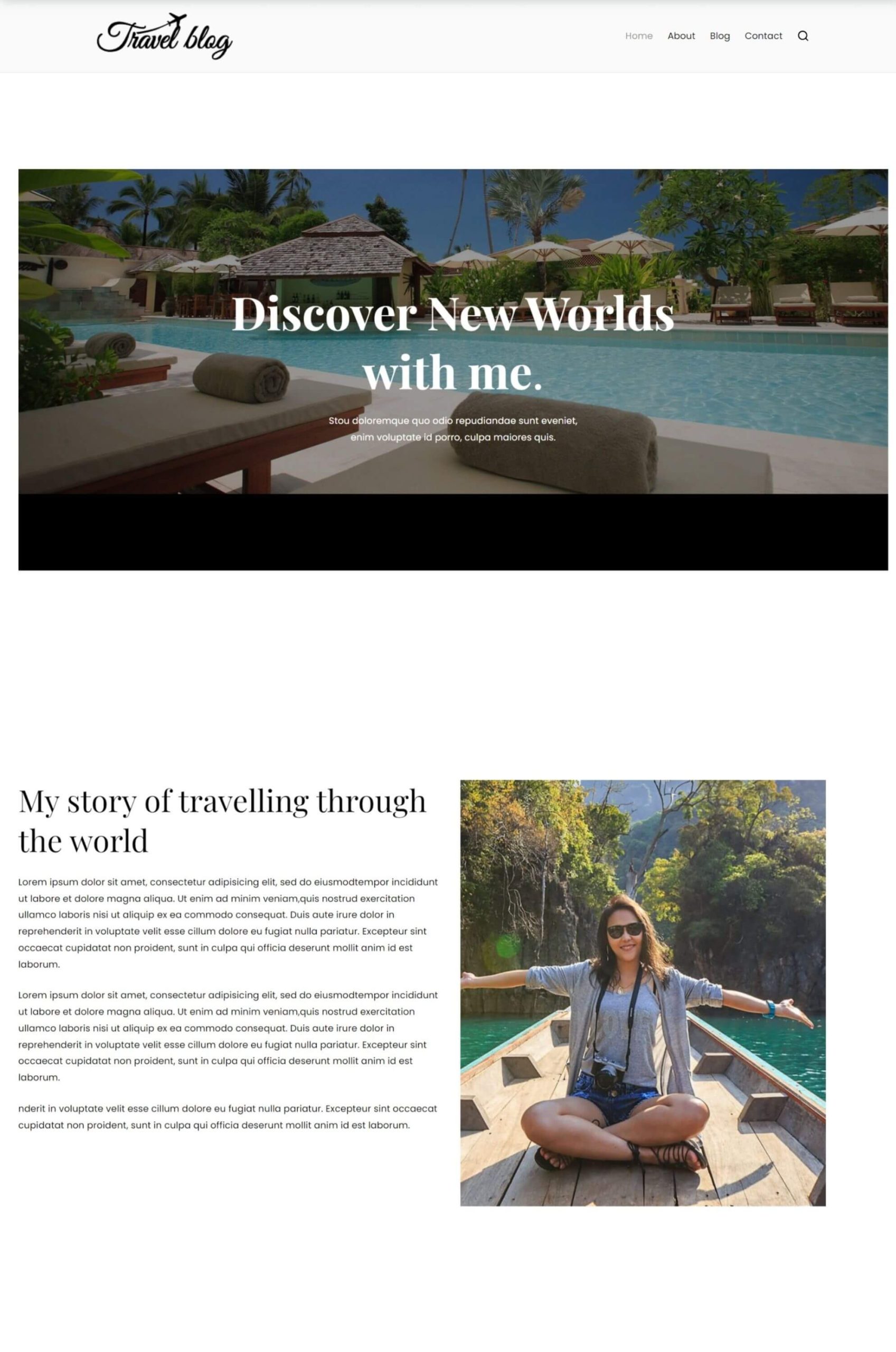 Travel Blog Gutenberg Website Template