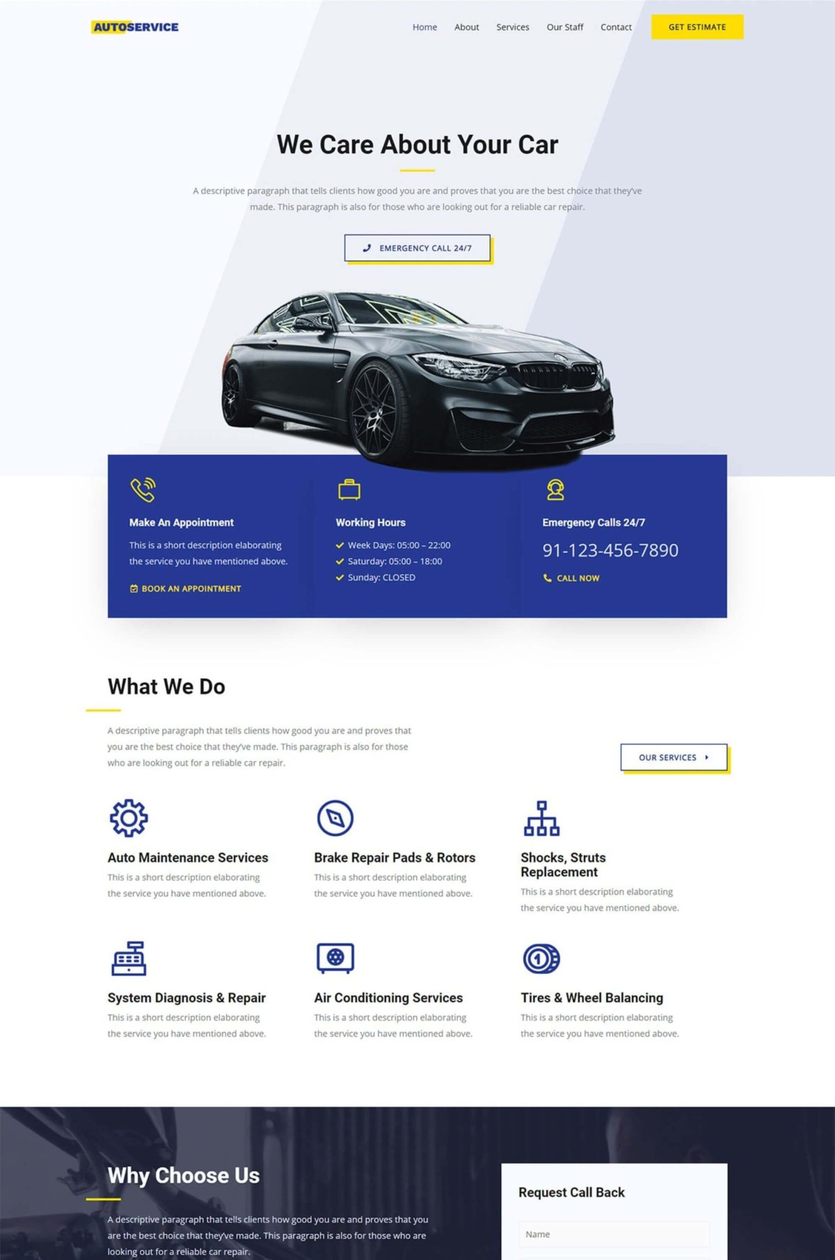 Car Repair WordPress Gutenberg Template