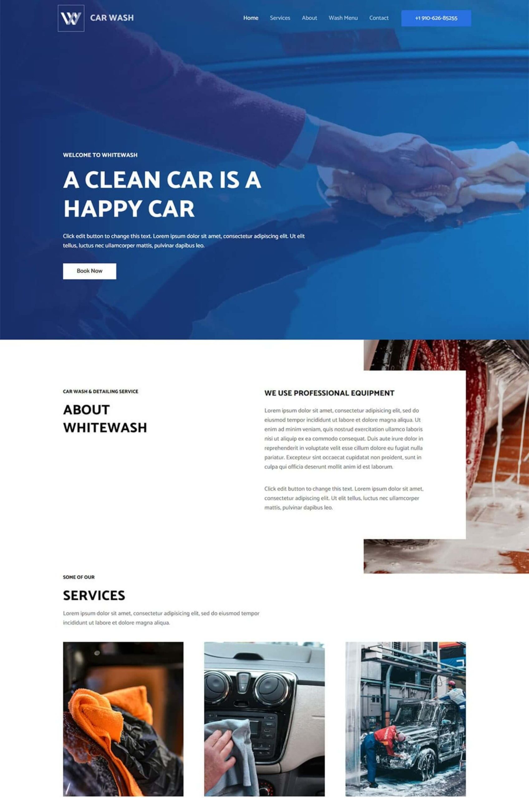 Car Wash WordPress Elementor Template