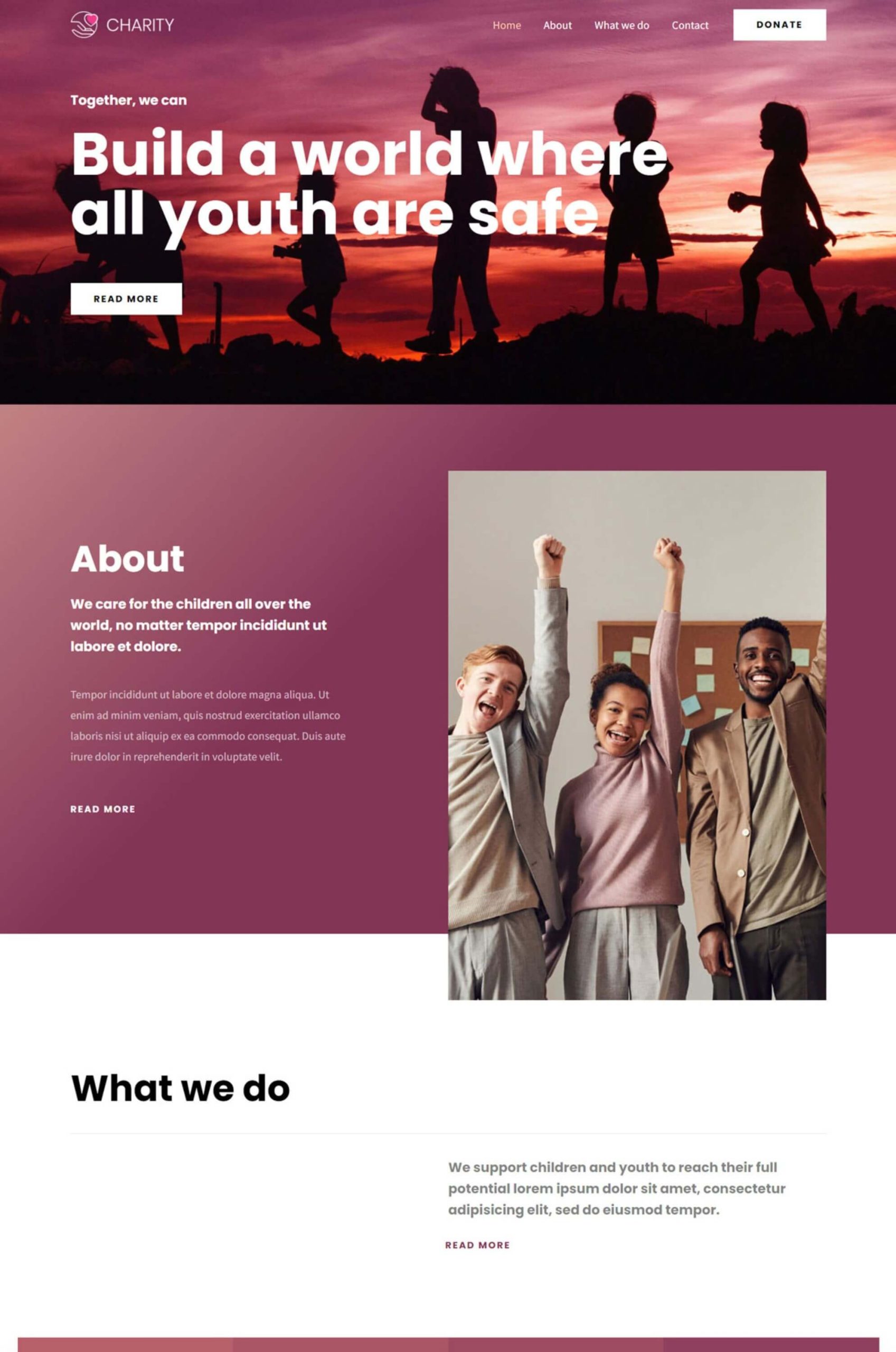 Charity Elementor Website Template