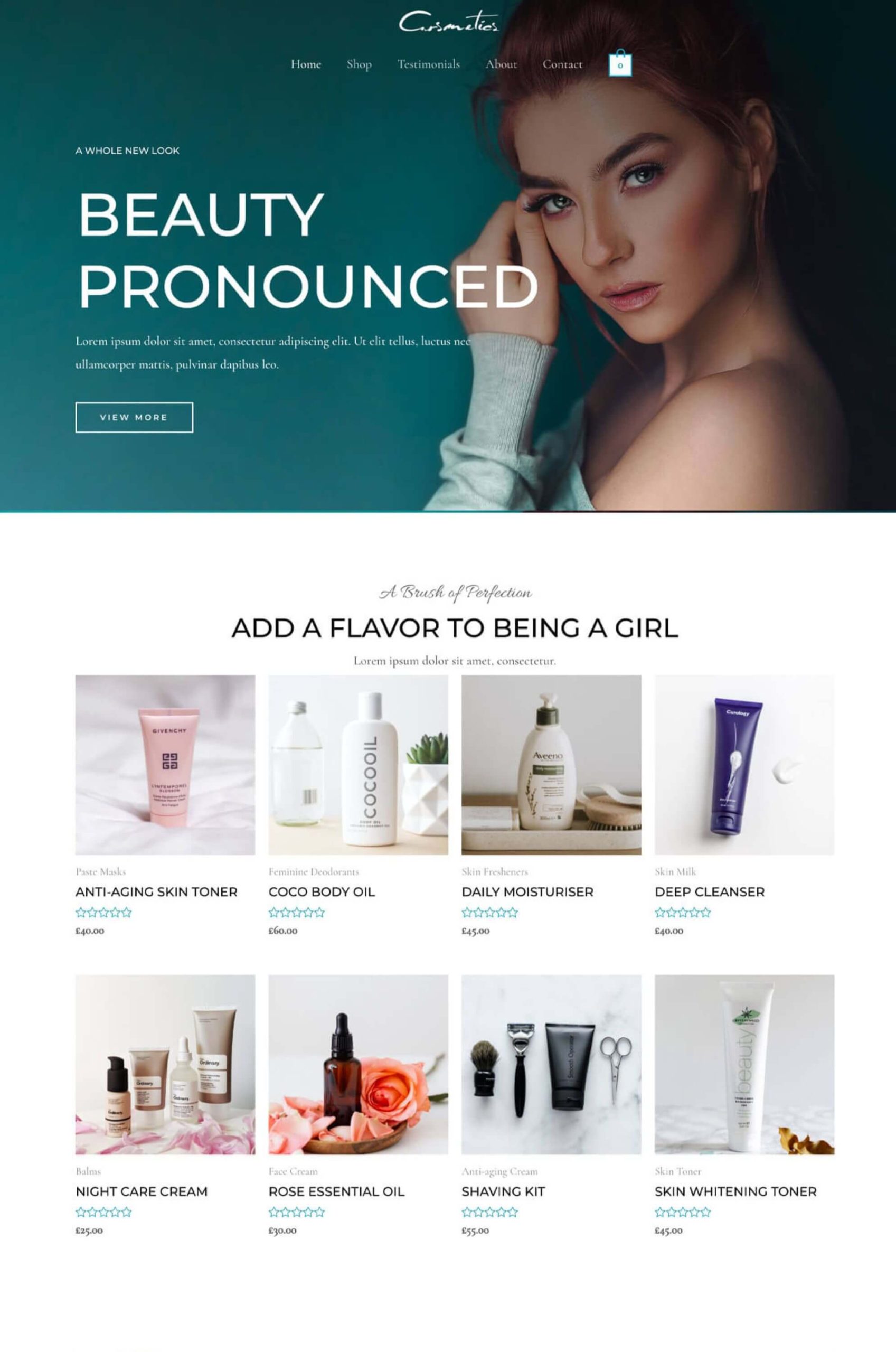 Cosmetics Store Elementor Website Template