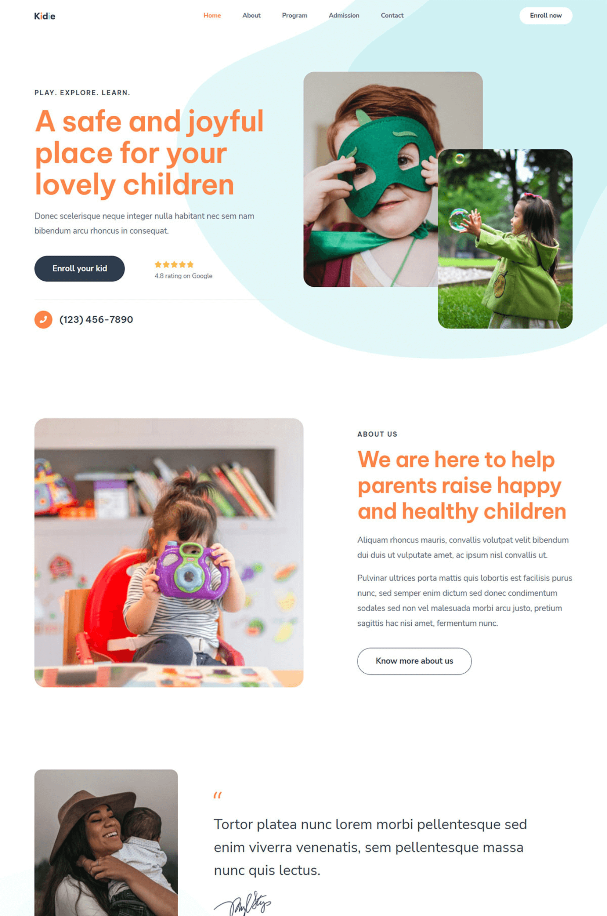 Child Education Elementor Website Template