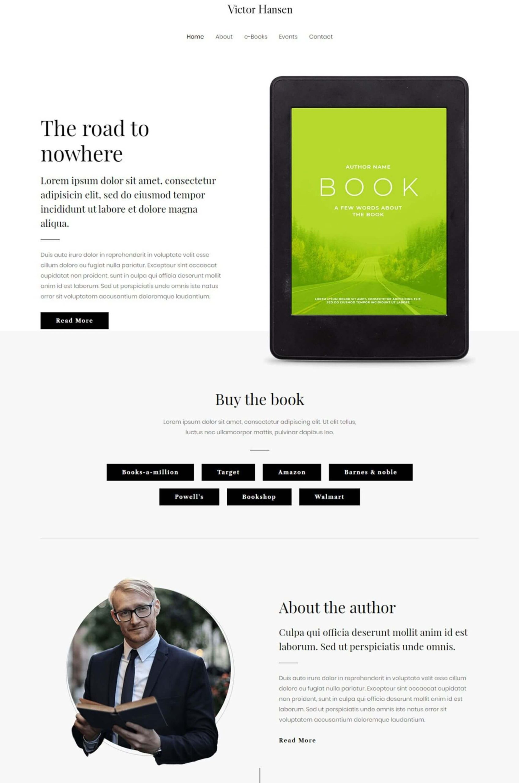 E-Book Author Elementor Website Template