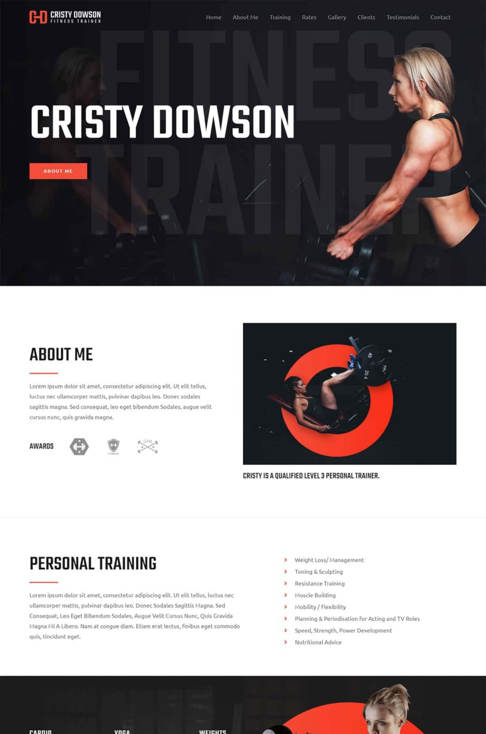 Personal Fitness Trainer Elementor Website Template