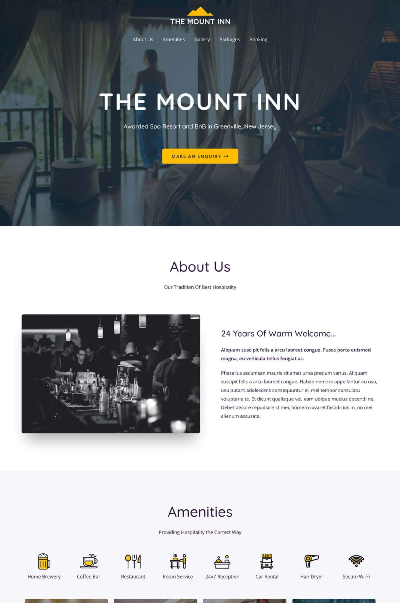 Hotel and BnB Elementor Website Template