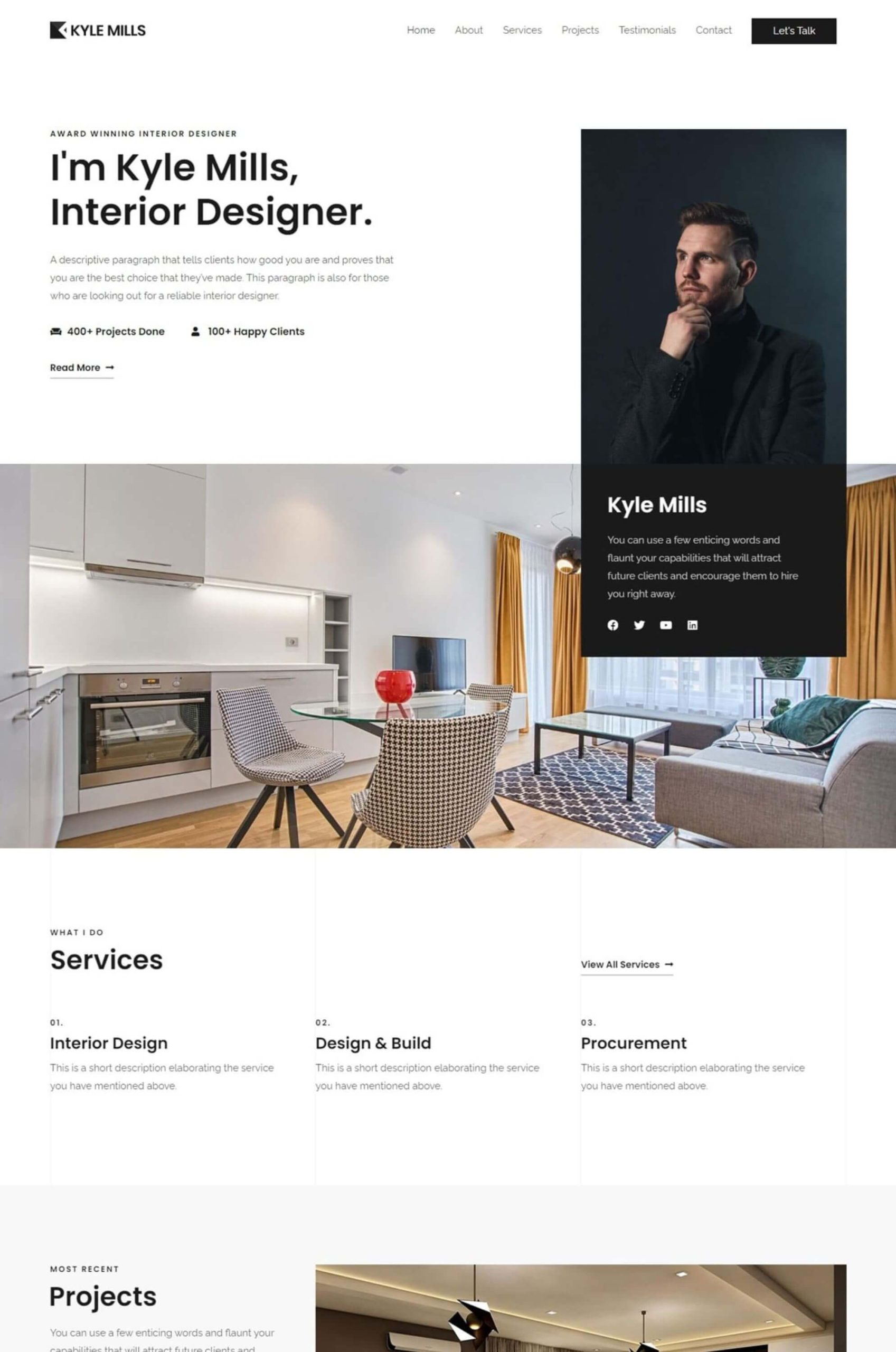 Interior Designer Elementor Website Template