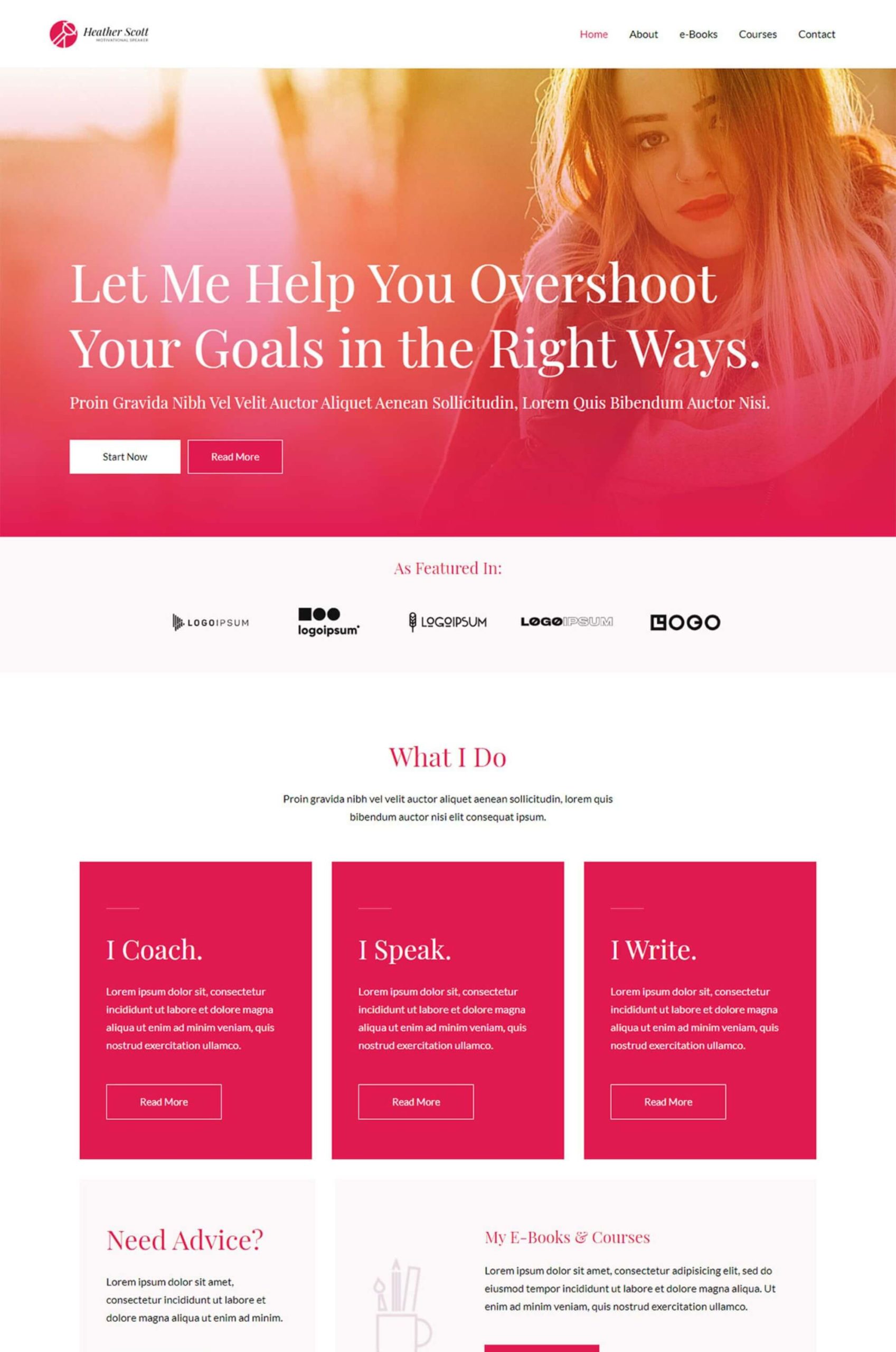 Motivational Speaker Elementor Website Template