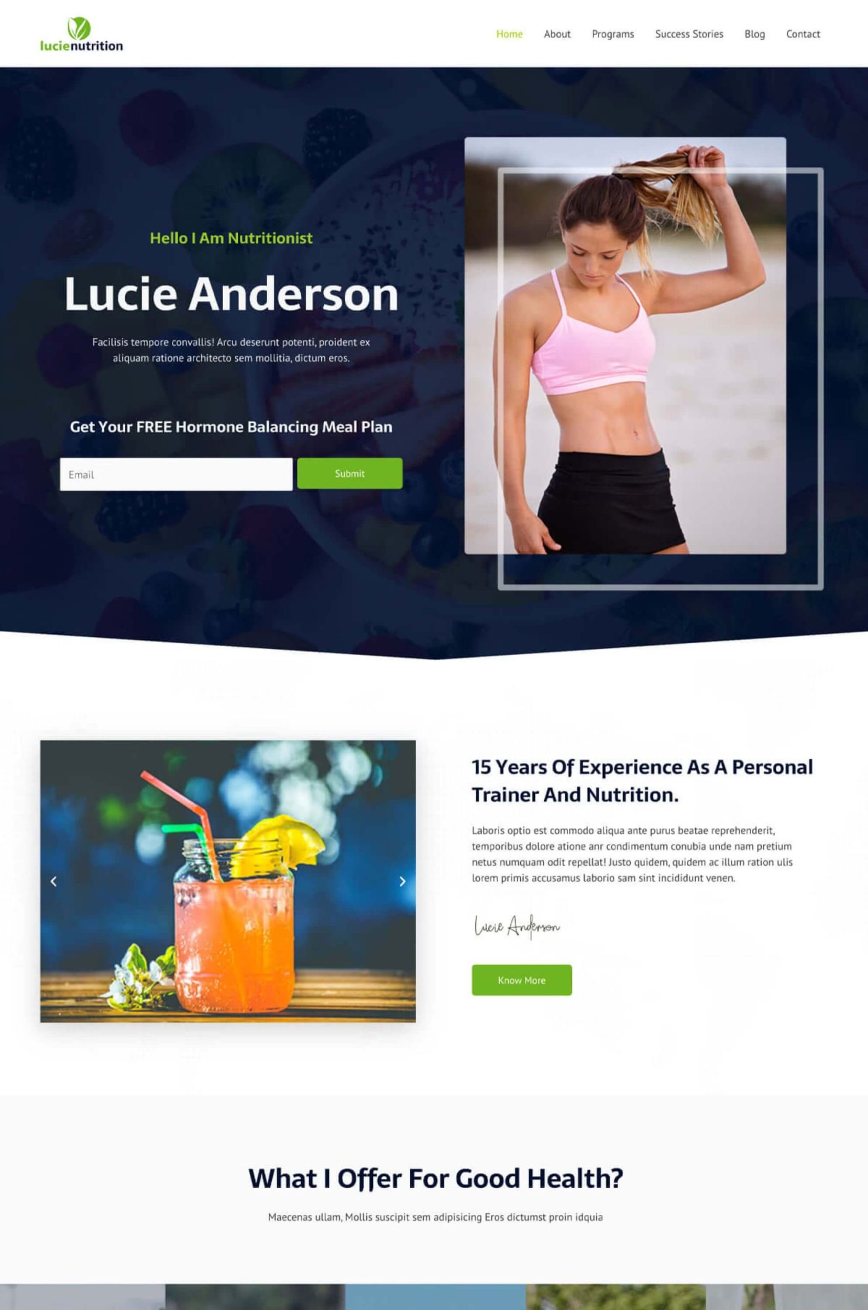 Nutritionist Elementor Website Template