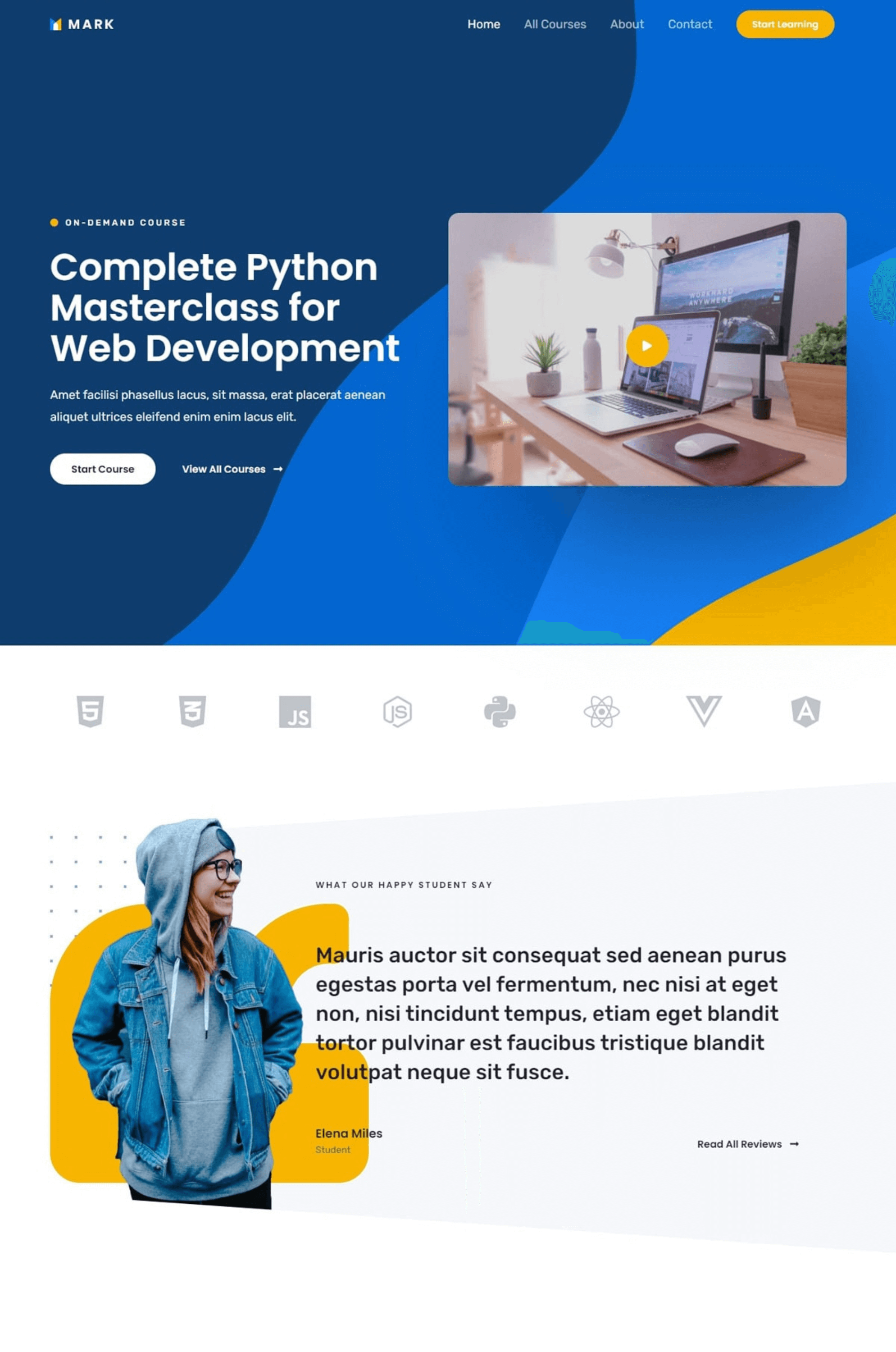 Online Programming Course Elementor Website Template