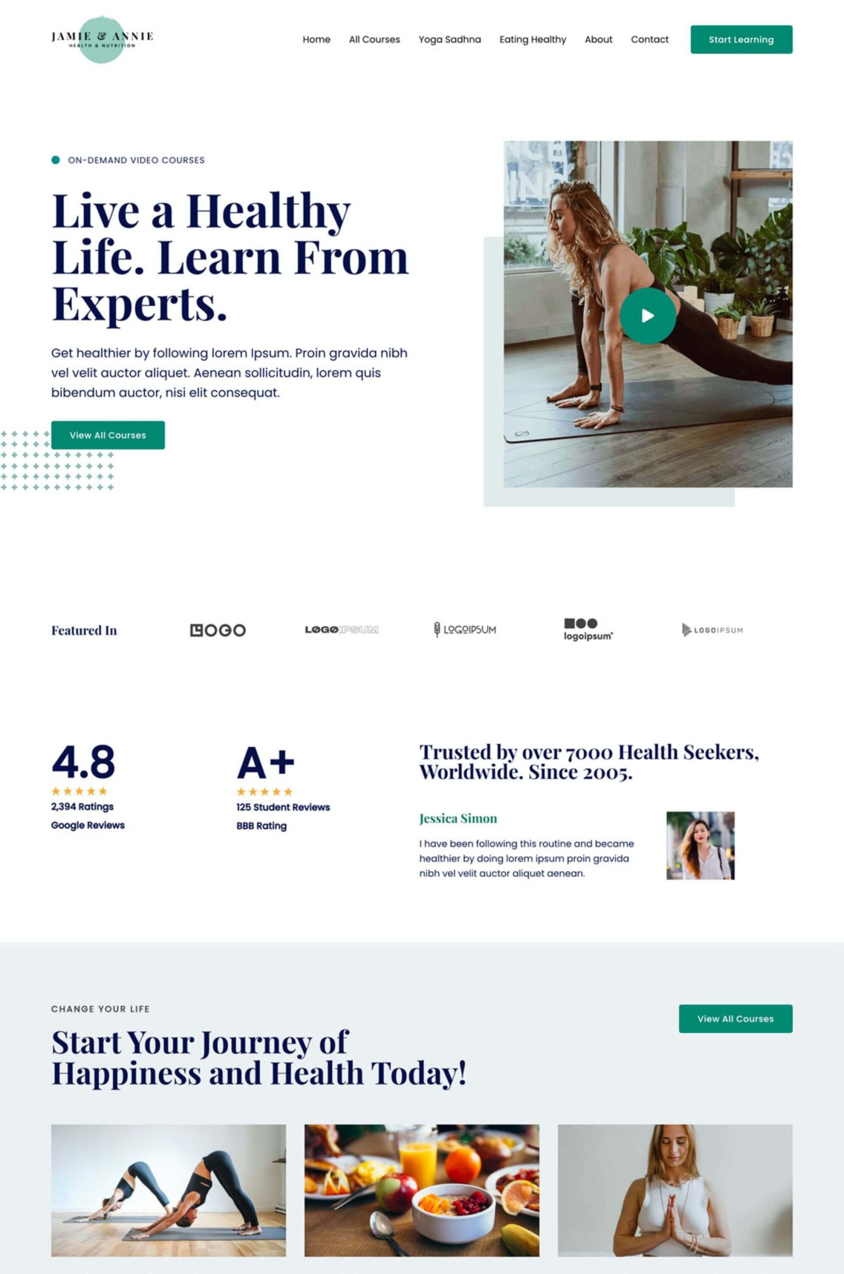 Online Health Coach Elementor Website Template