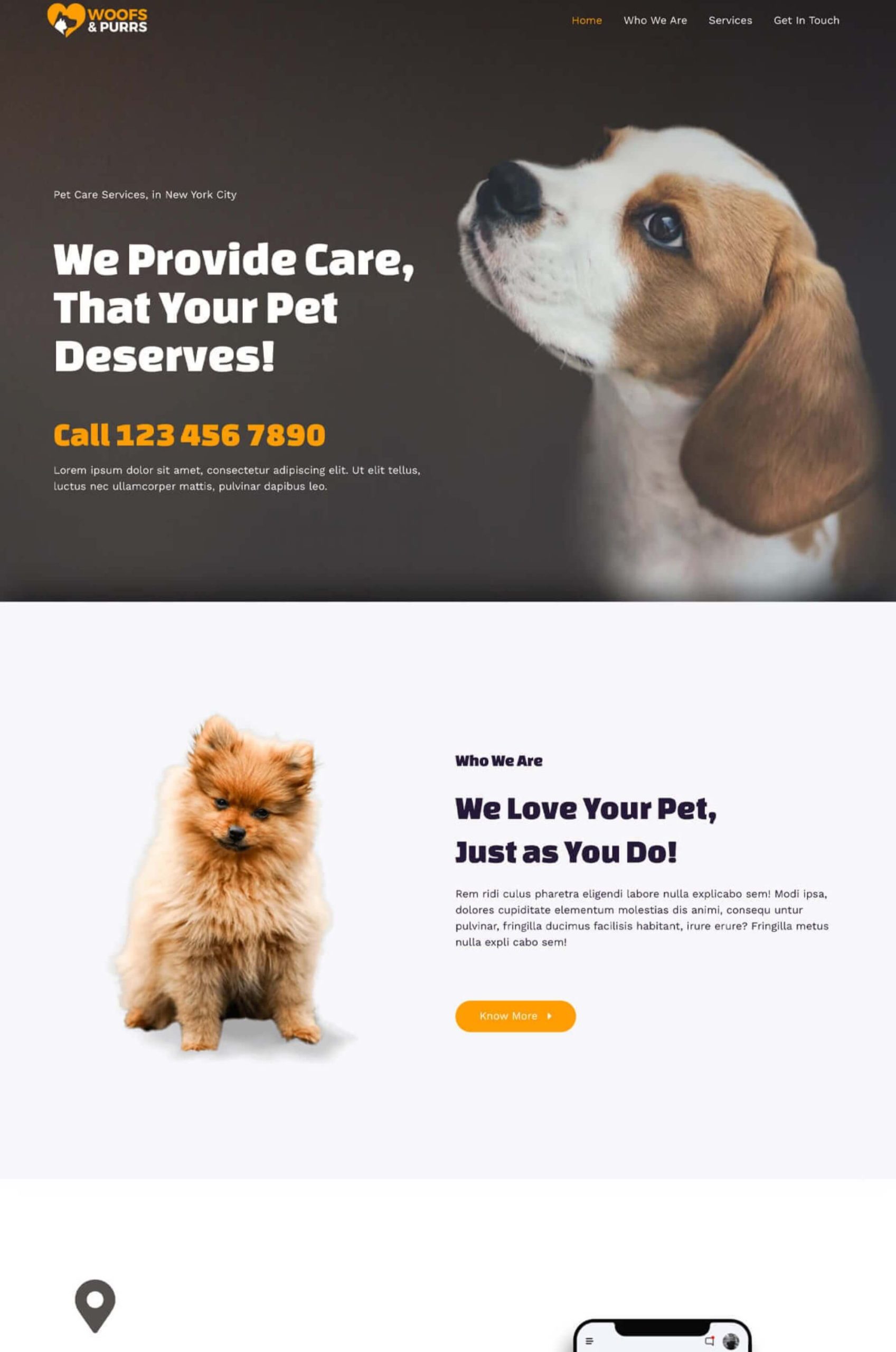 Pet Services Elementor Website Template