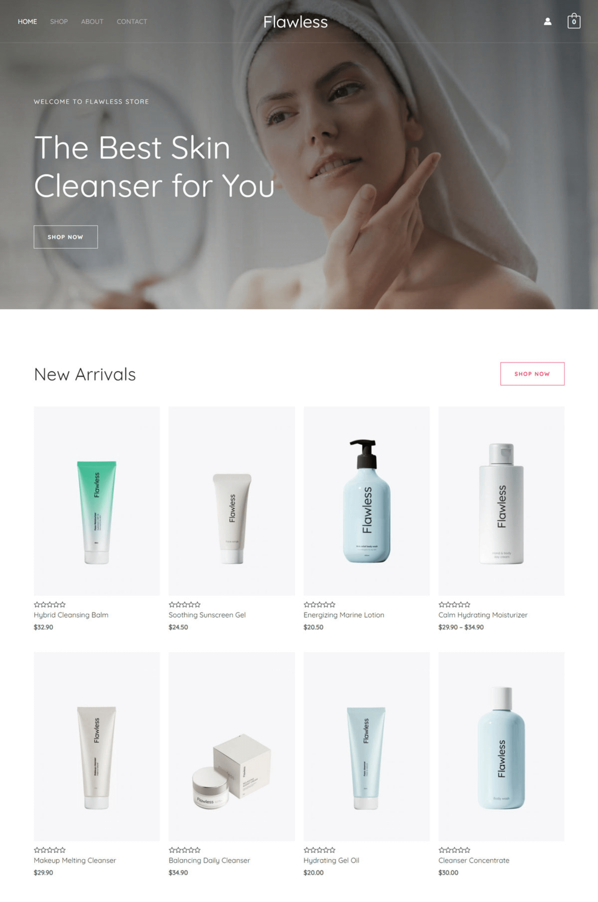 Skin Cleanser Store Elementor Website Template