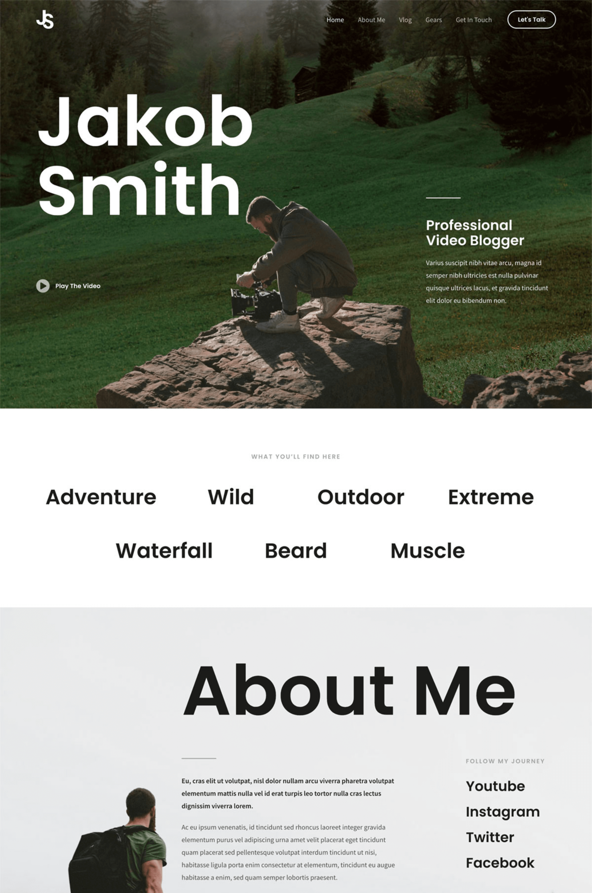 Vlogger Elementor Website Template