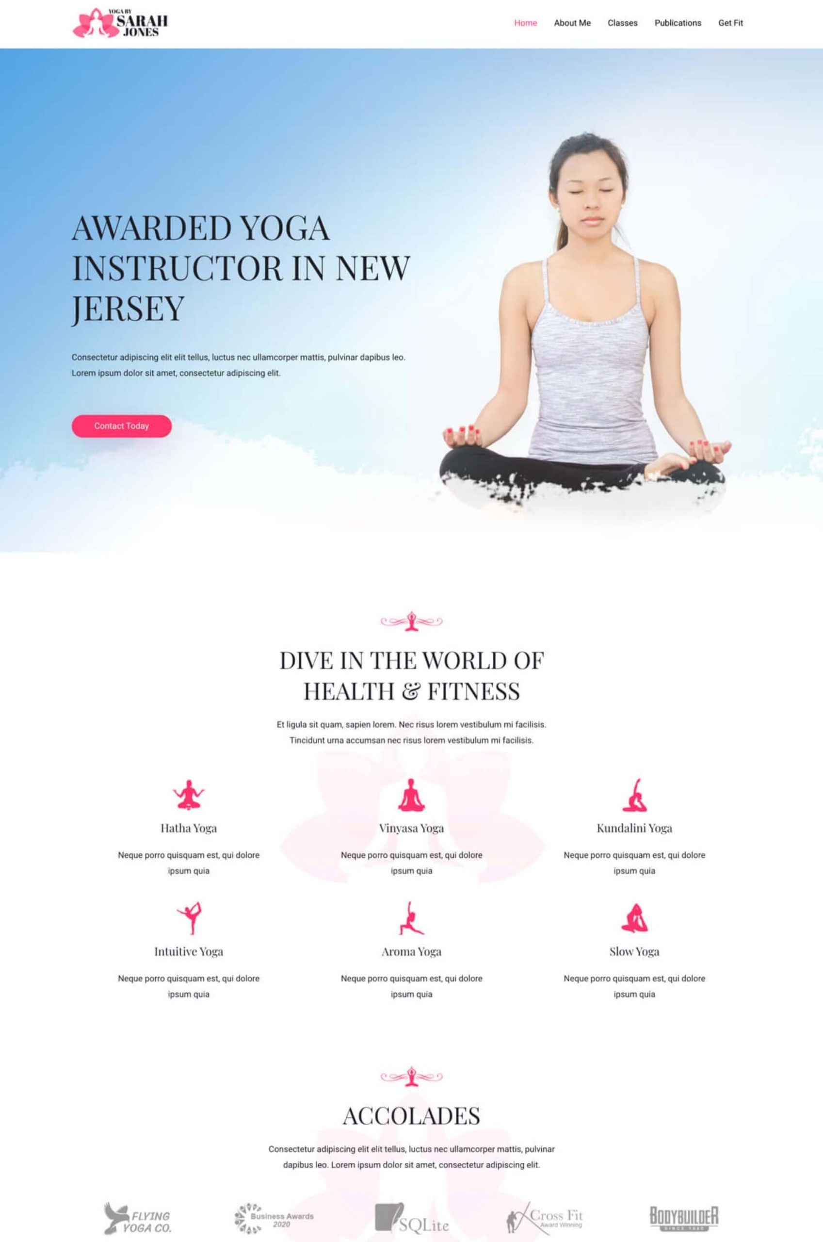 Yoga Instructor Elementor Website Template