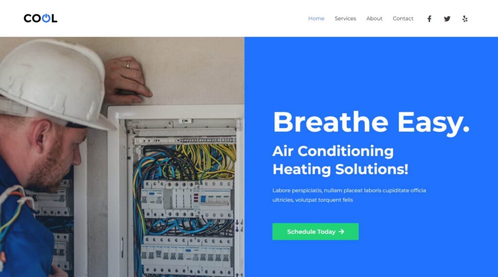 A/C Technician WordPress Elementor Template