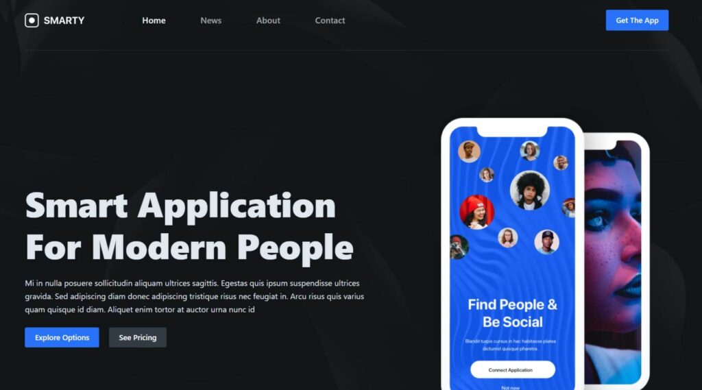 App Landing Page WordPress Elementor Template