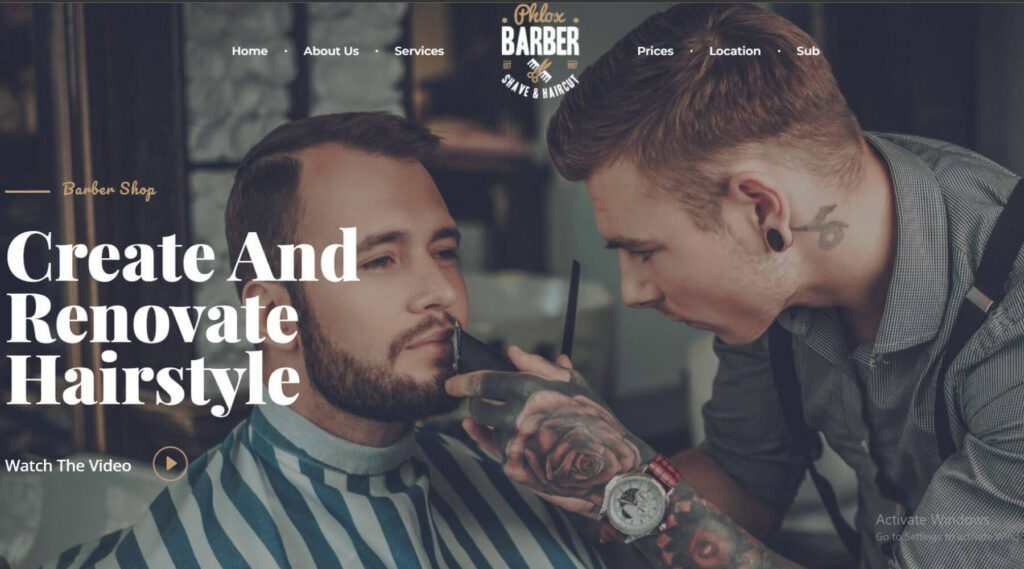 Barber Shop WordPress Elementor Template