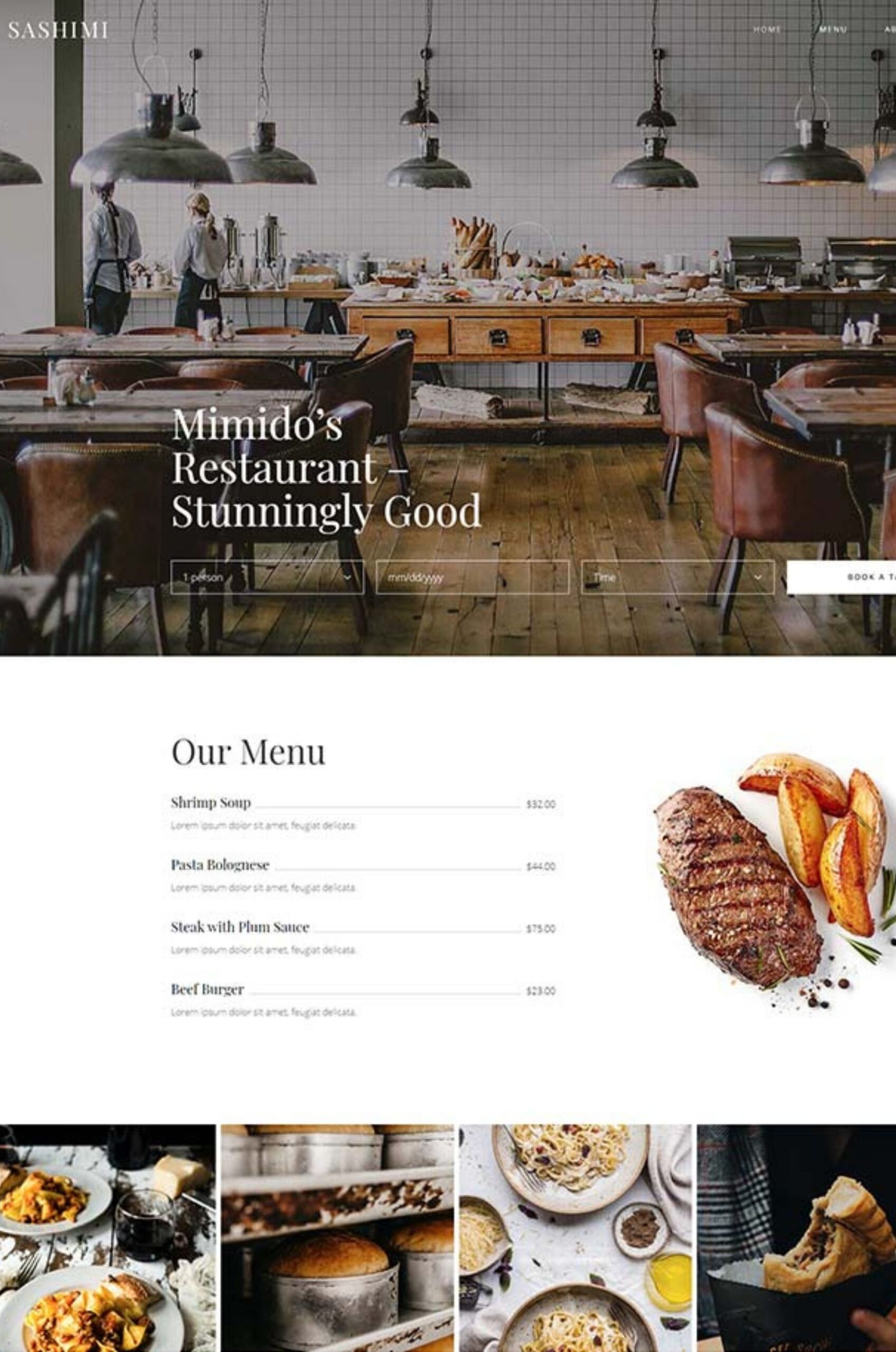 Food Restaurant Elementor Website Template