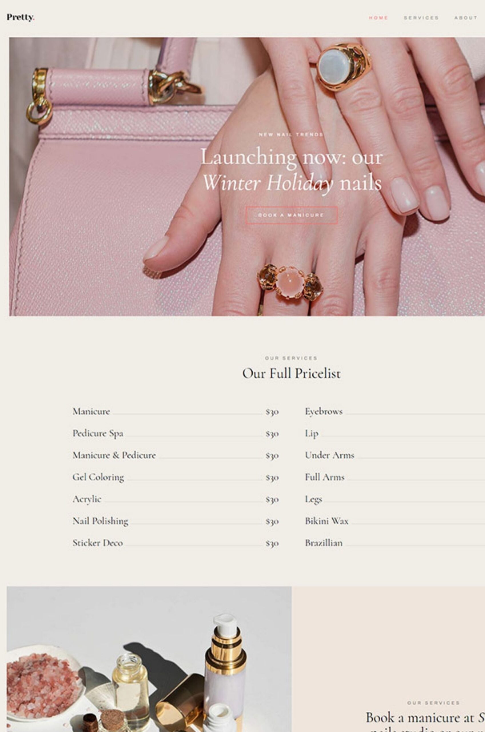 Manicure Elementor Website Template