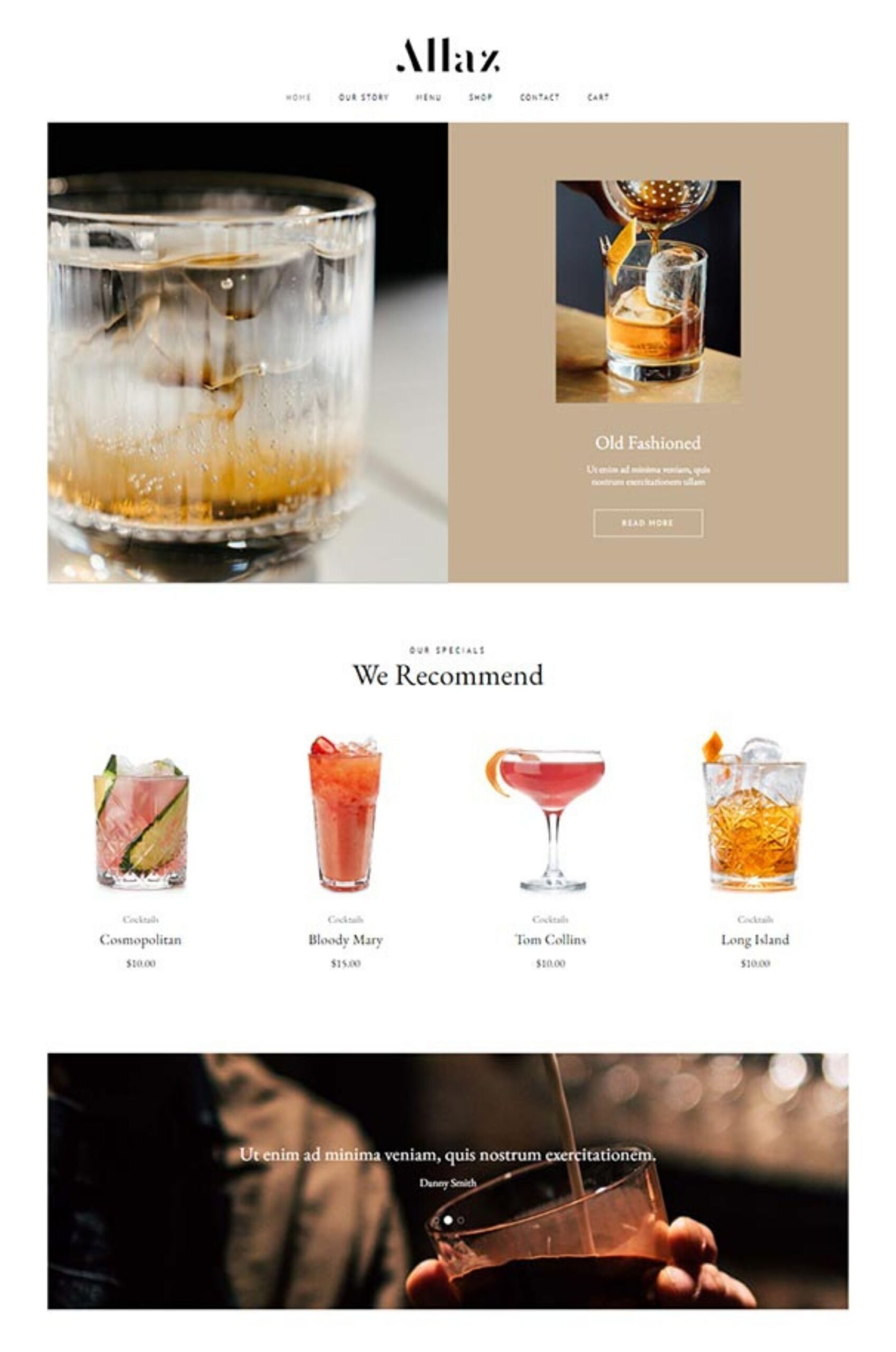 Cocktail Bar Elementor Website Template